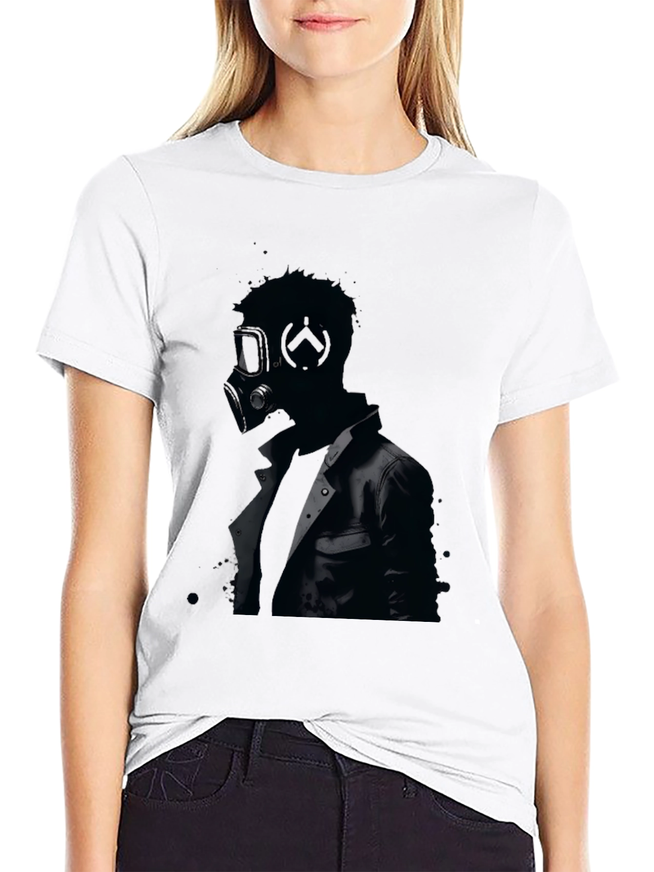 Black Gas Mask Graphic Tee - Men's Black T-Shirt view 9