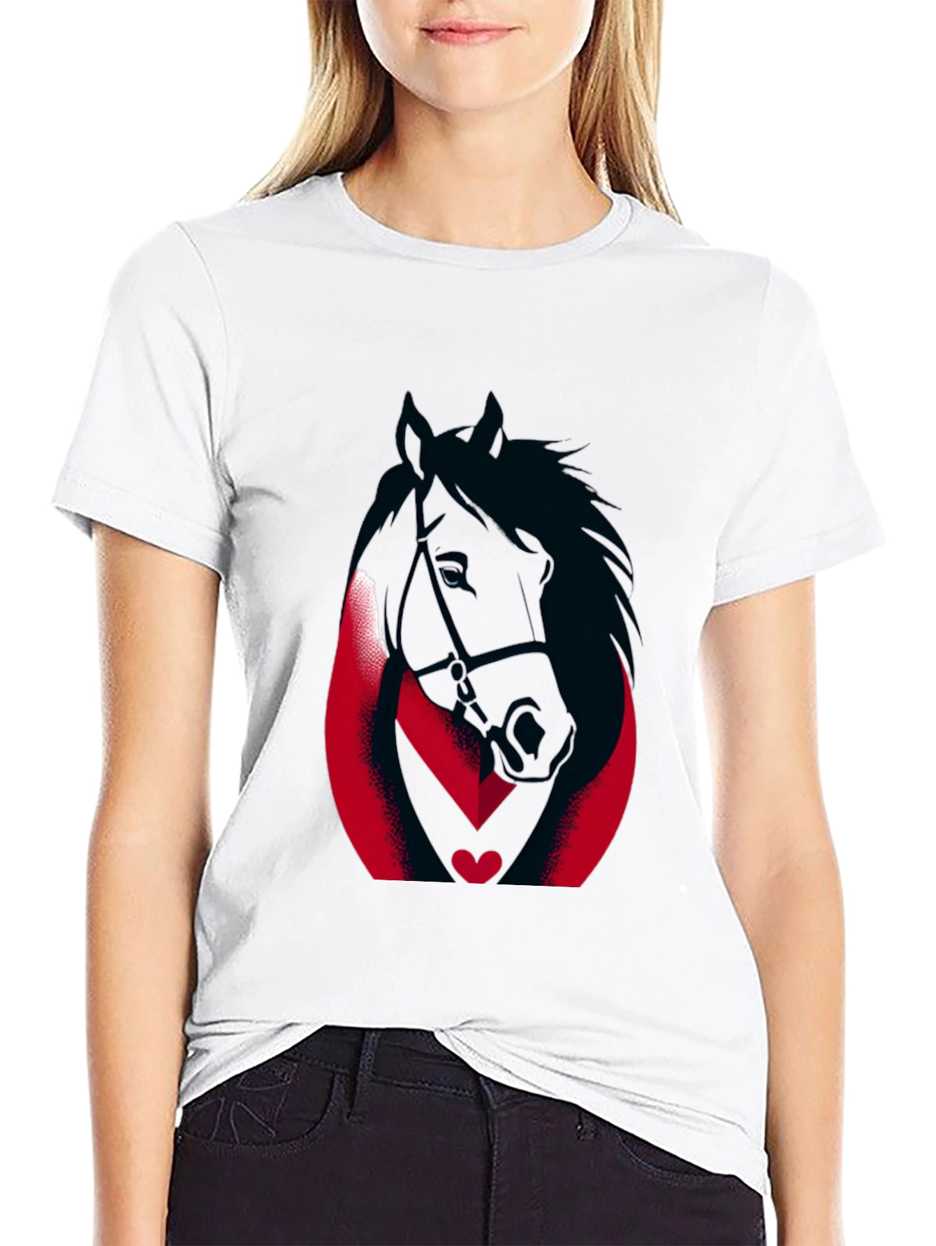 Black Horse Graphic Tee - Black Cotton Blend view 9