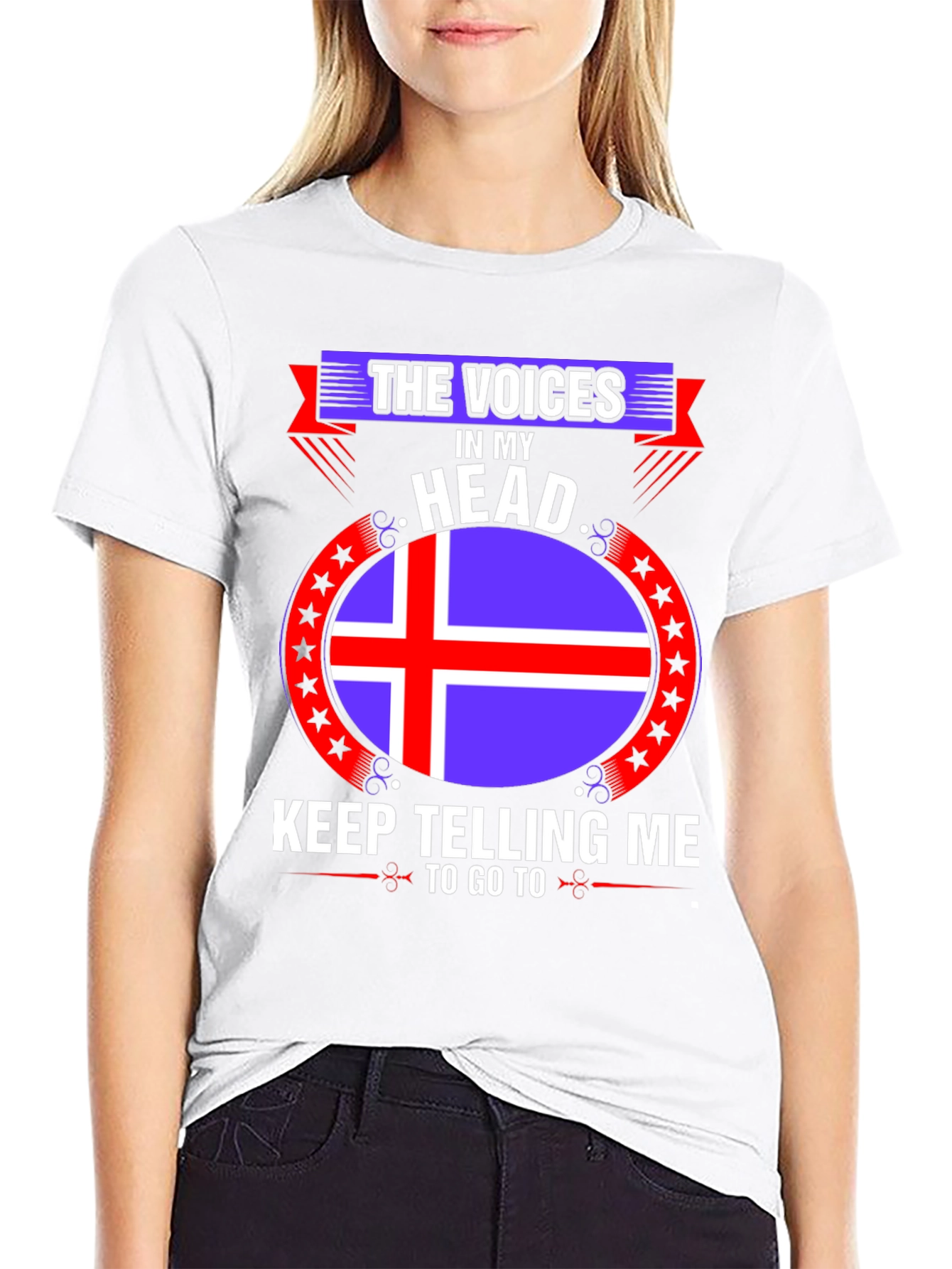 Black Iceland Flag T-Shirt - "The Voices In My Head" view 9