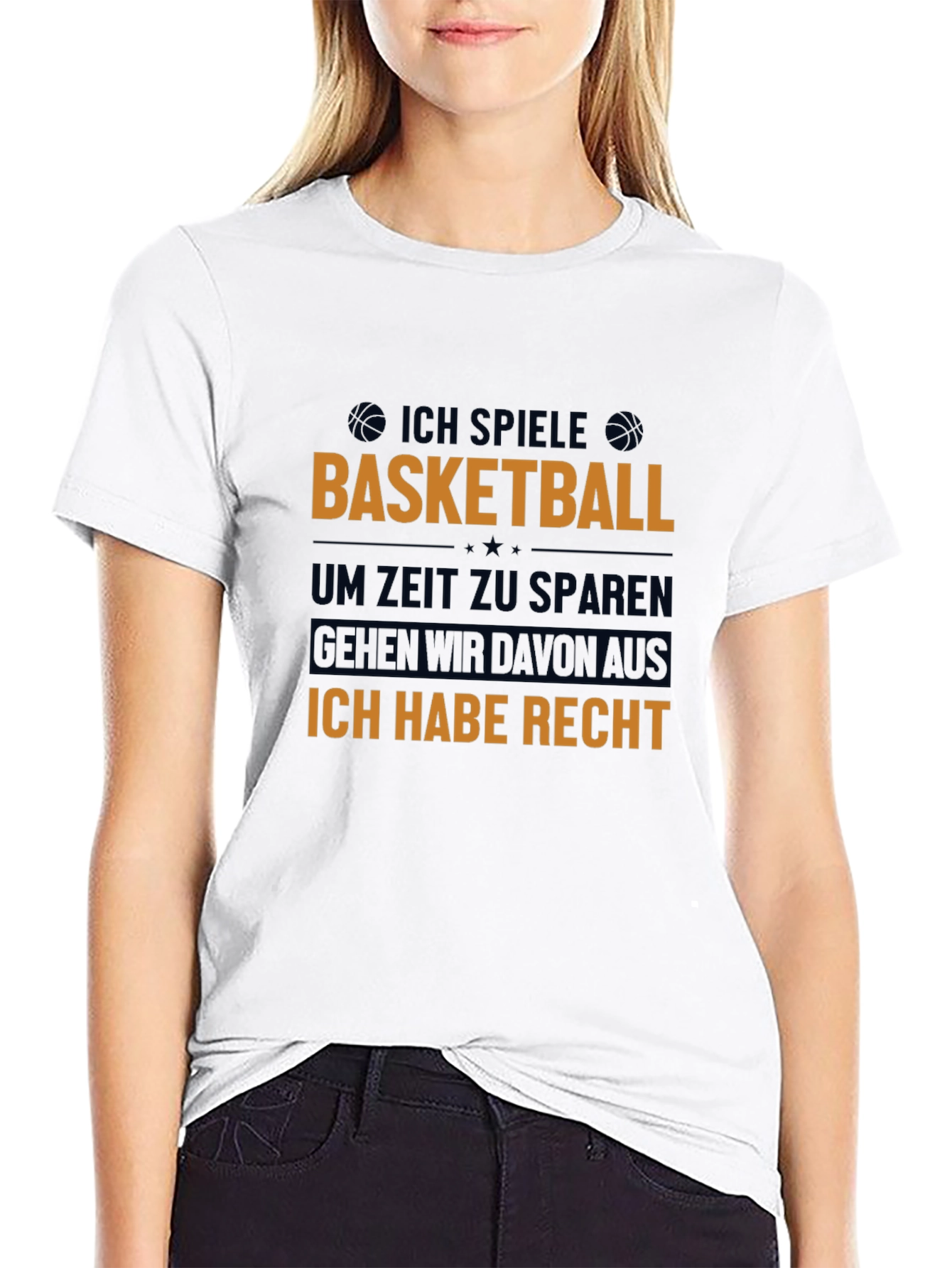 Black Basketball Player T-Shirt - "Ich Habe Recht" view 9