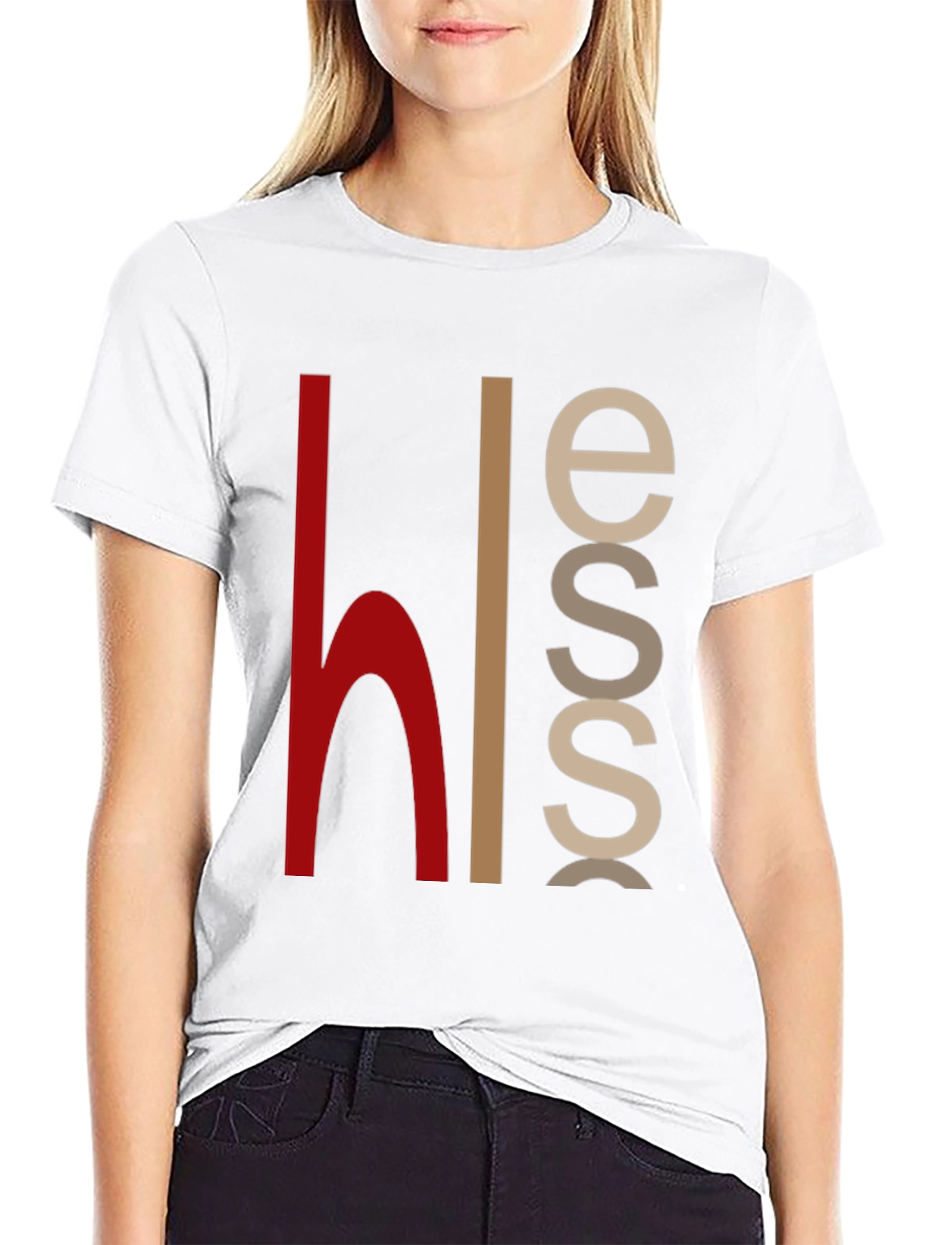 Black Modern Graphic Print Crew Neck T-Shirt view 9