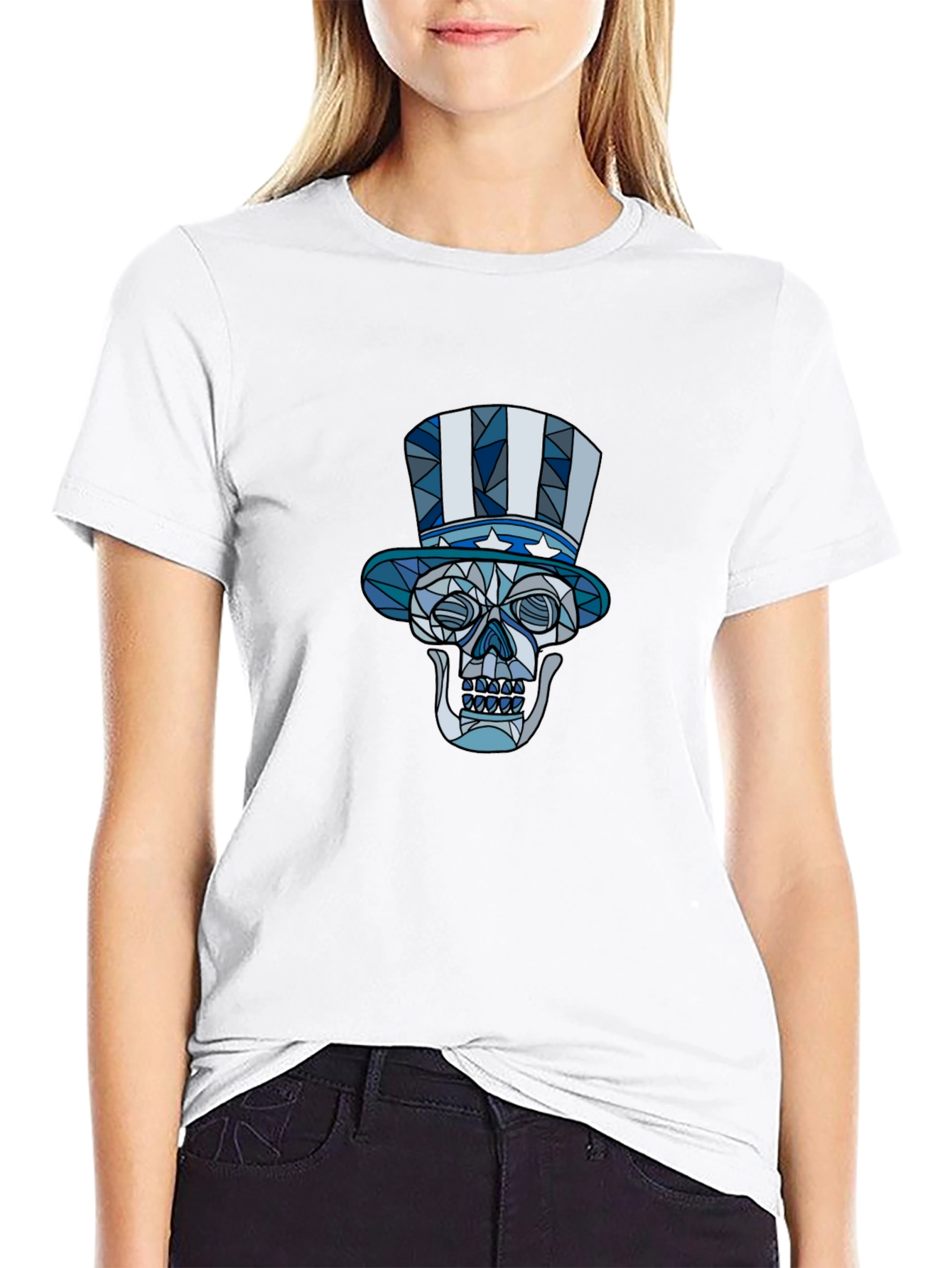 Black Patriotic Skull Graphic T-Shirt view 9