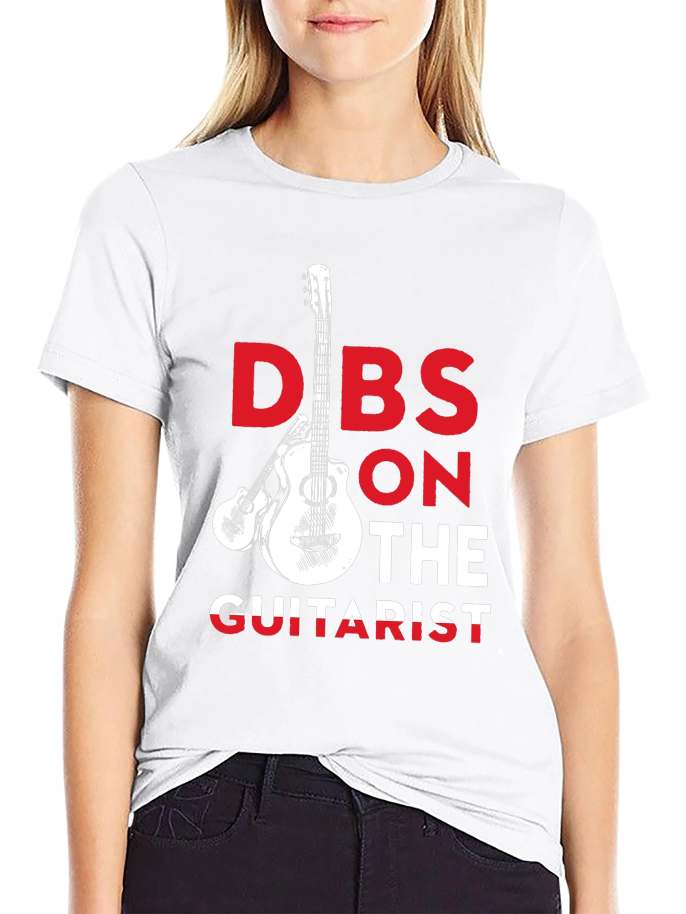 Black Dibs on the Guitarist Graphic Tee - Music Lover T-Shirt view 9