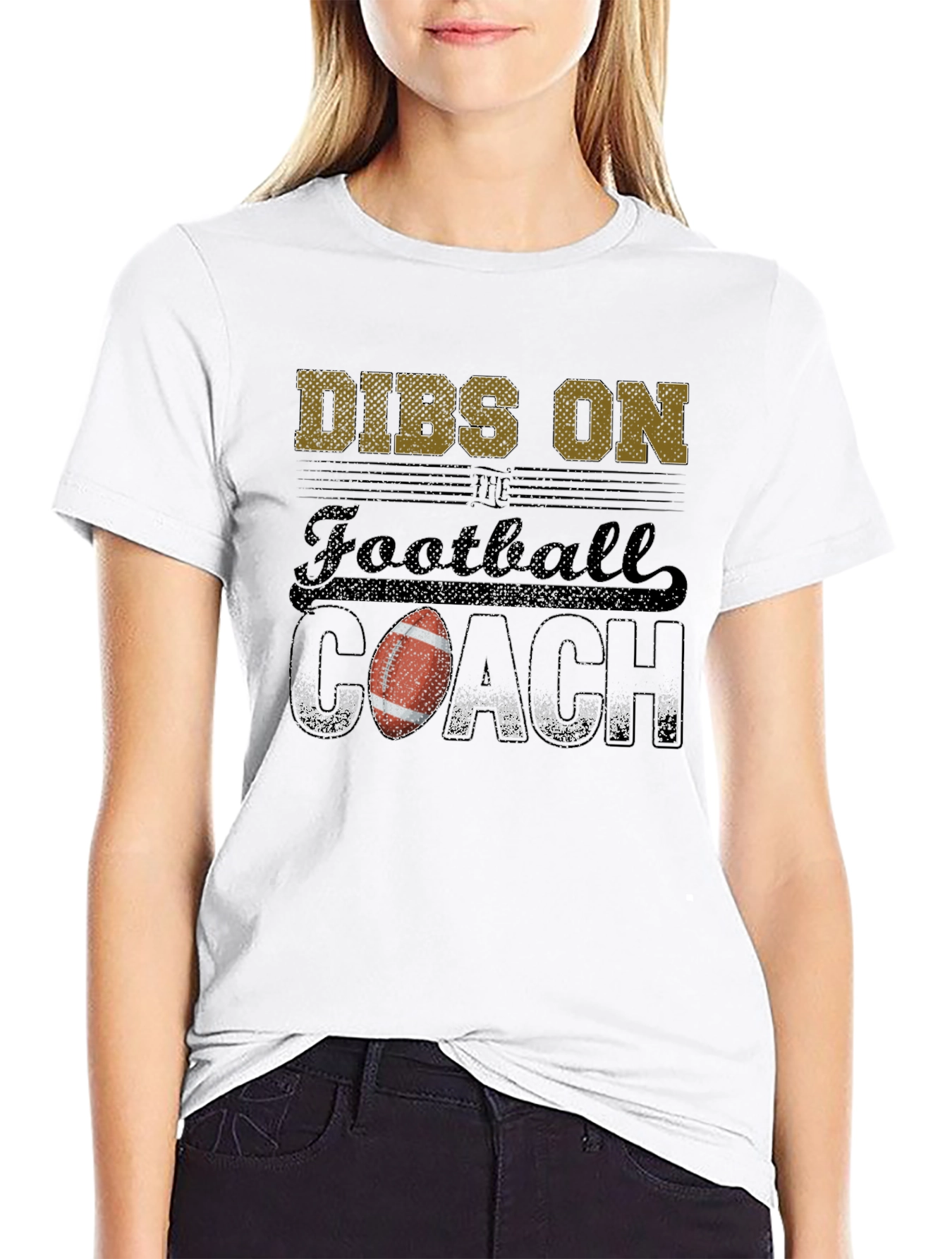 Black Dibs on Football Coach Graphic Tee view 9