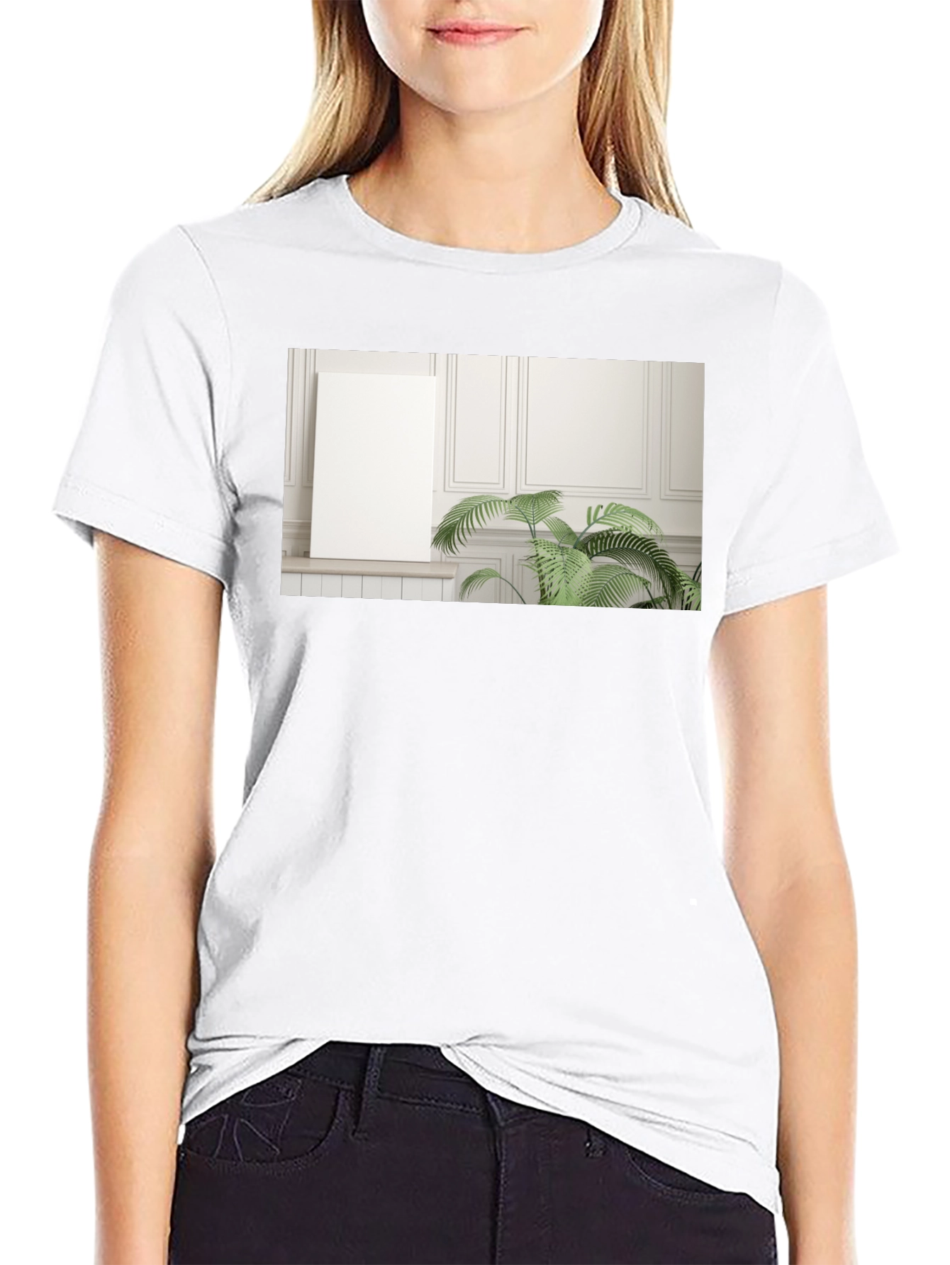 Black Modern Art Print T-Shirt view 9