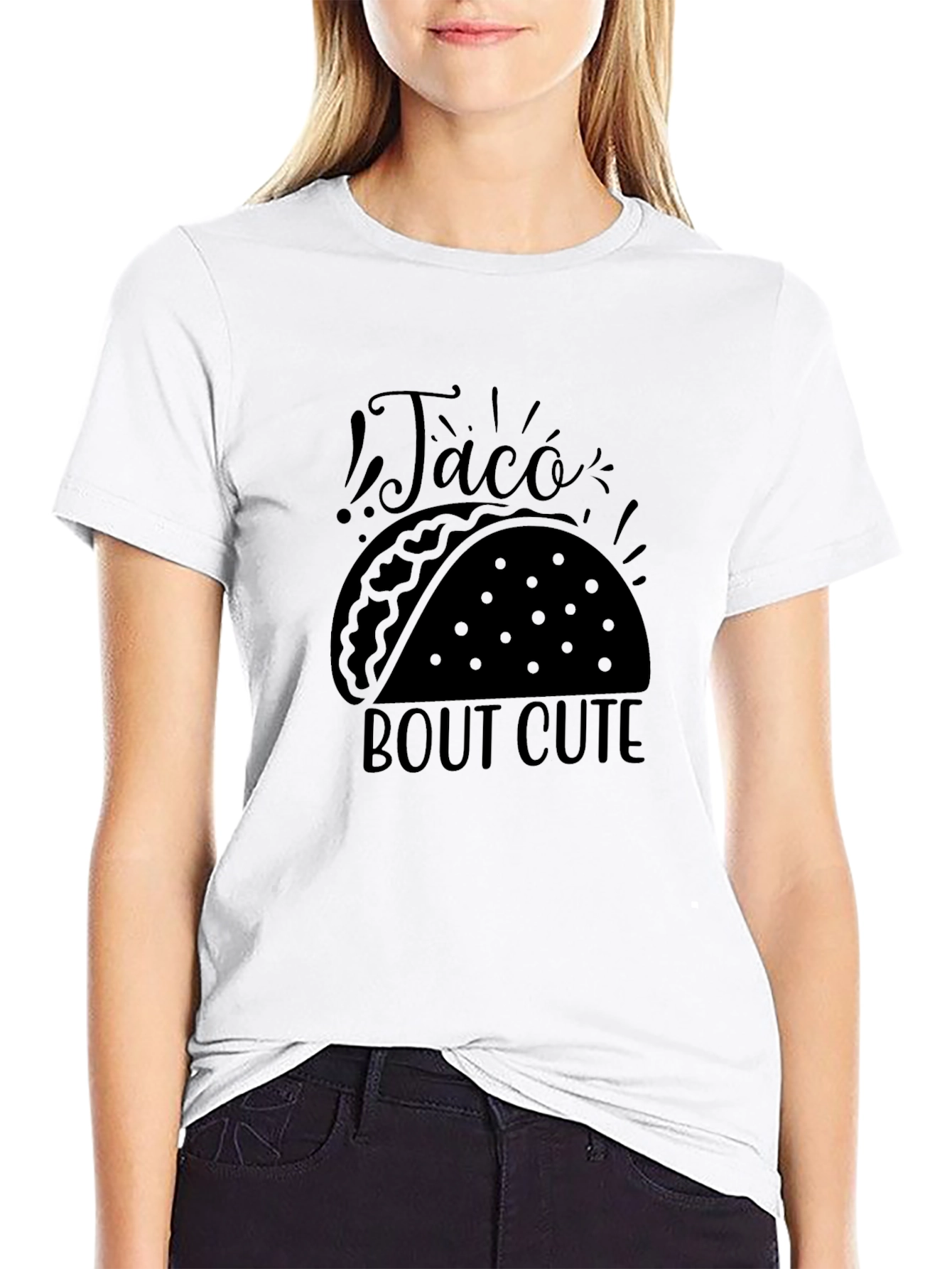 Black Taco Bout Cute Black Graphic Tee view 9