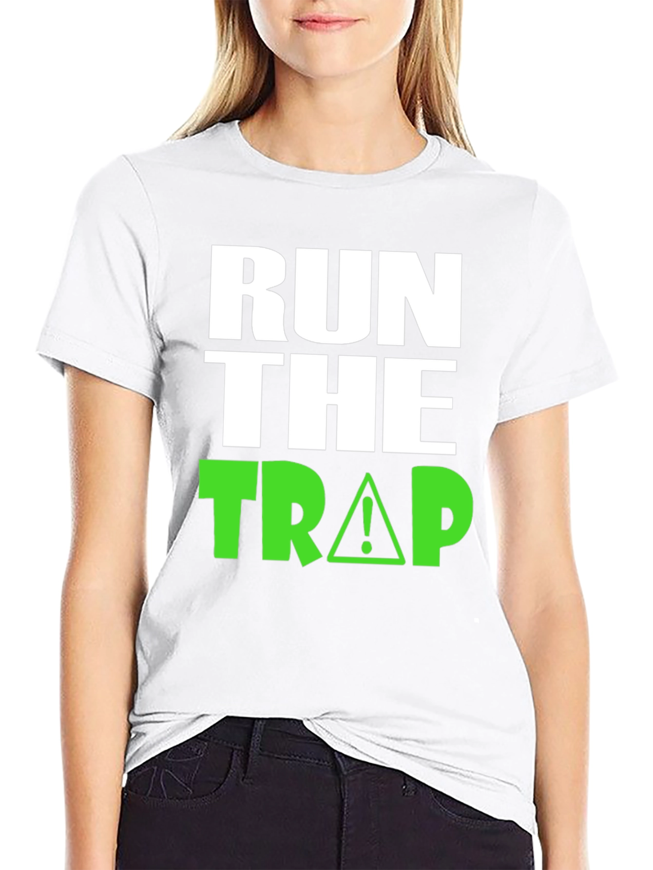 Black Run the Trap Black Graphic T-Shirt view 9