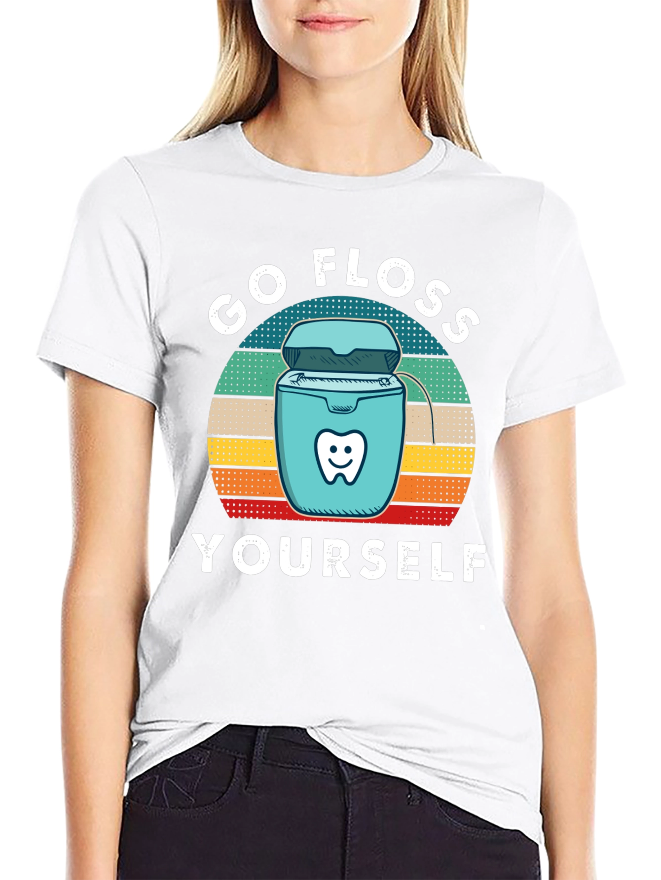 Black Go Floss Yourself Graphic Tee view 9