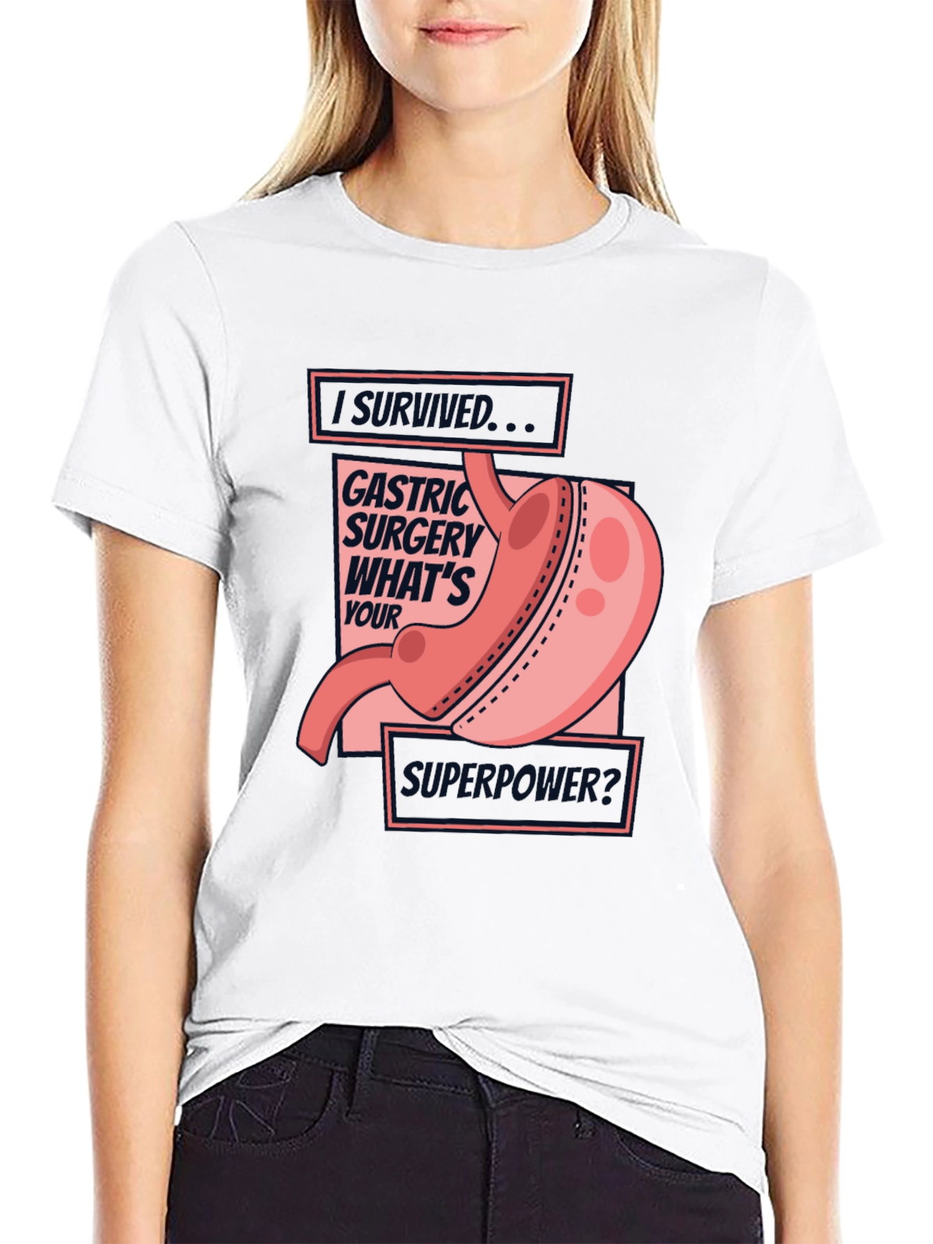 Black Gastric Surgery Survivor Tee - What's Your Superpower? view 9