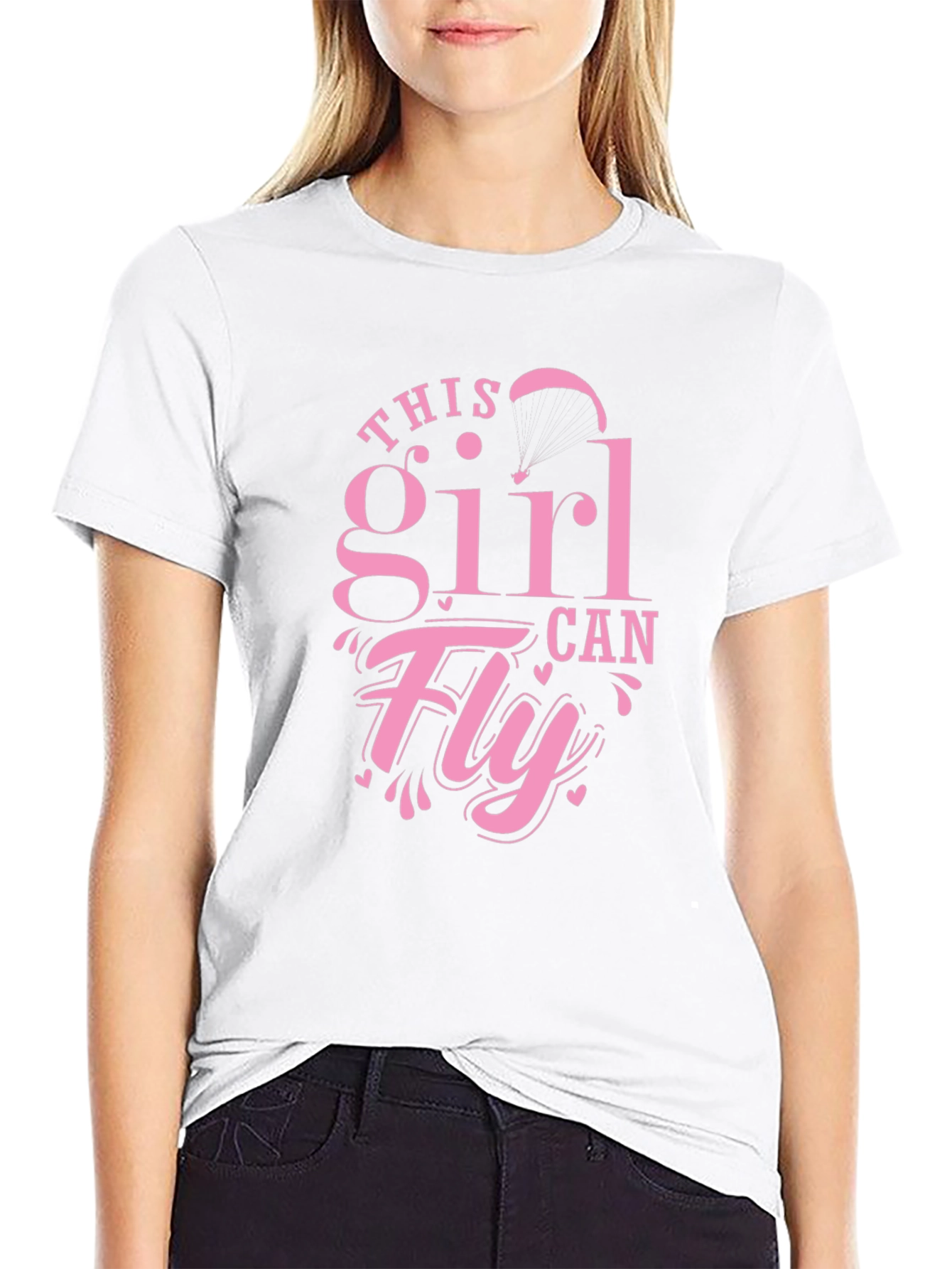 Black This Girl Can Fly - Novelty T-Shirt view 9