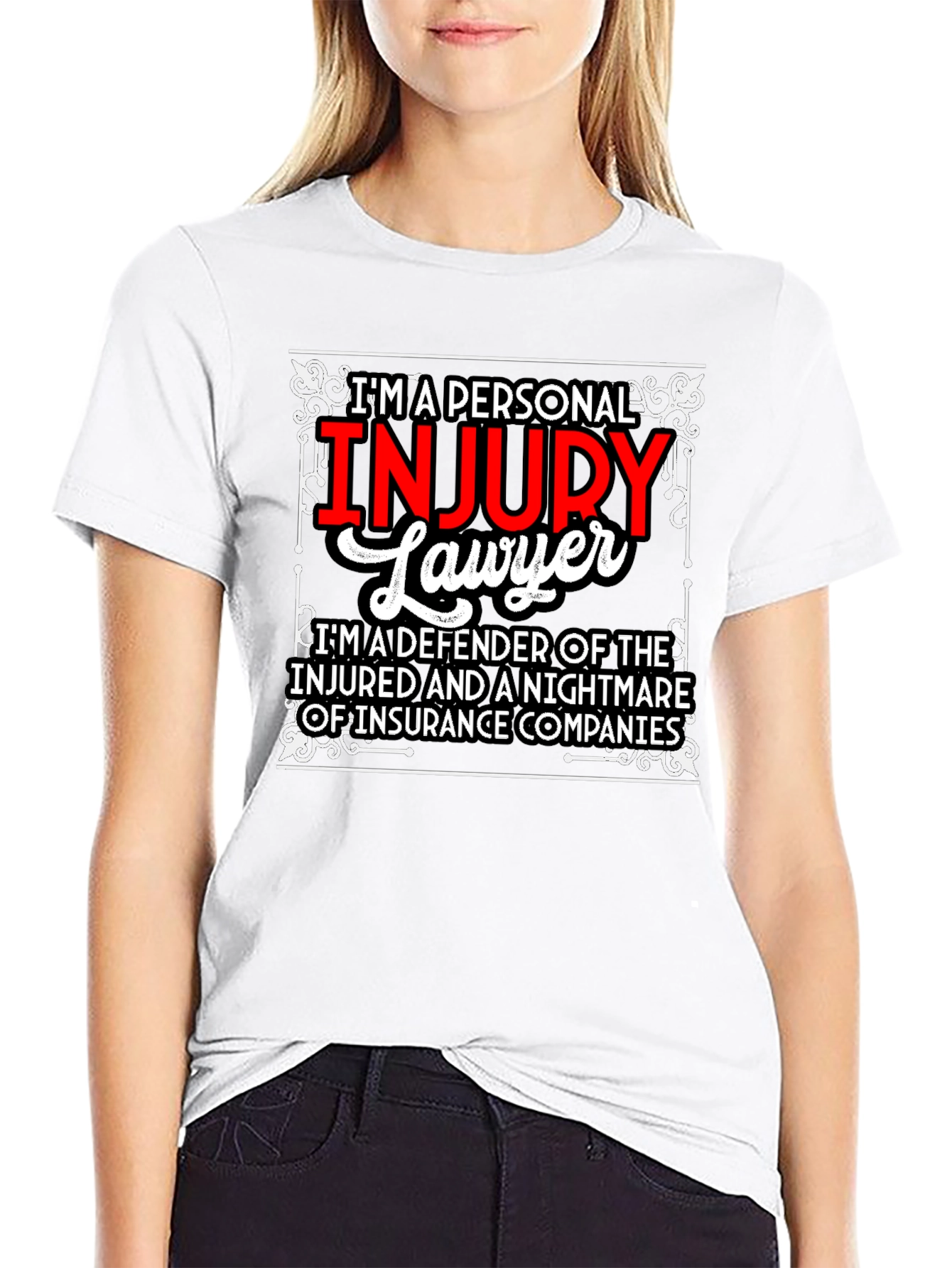 Black Personal Injury Lawyer T-Shirt view 9