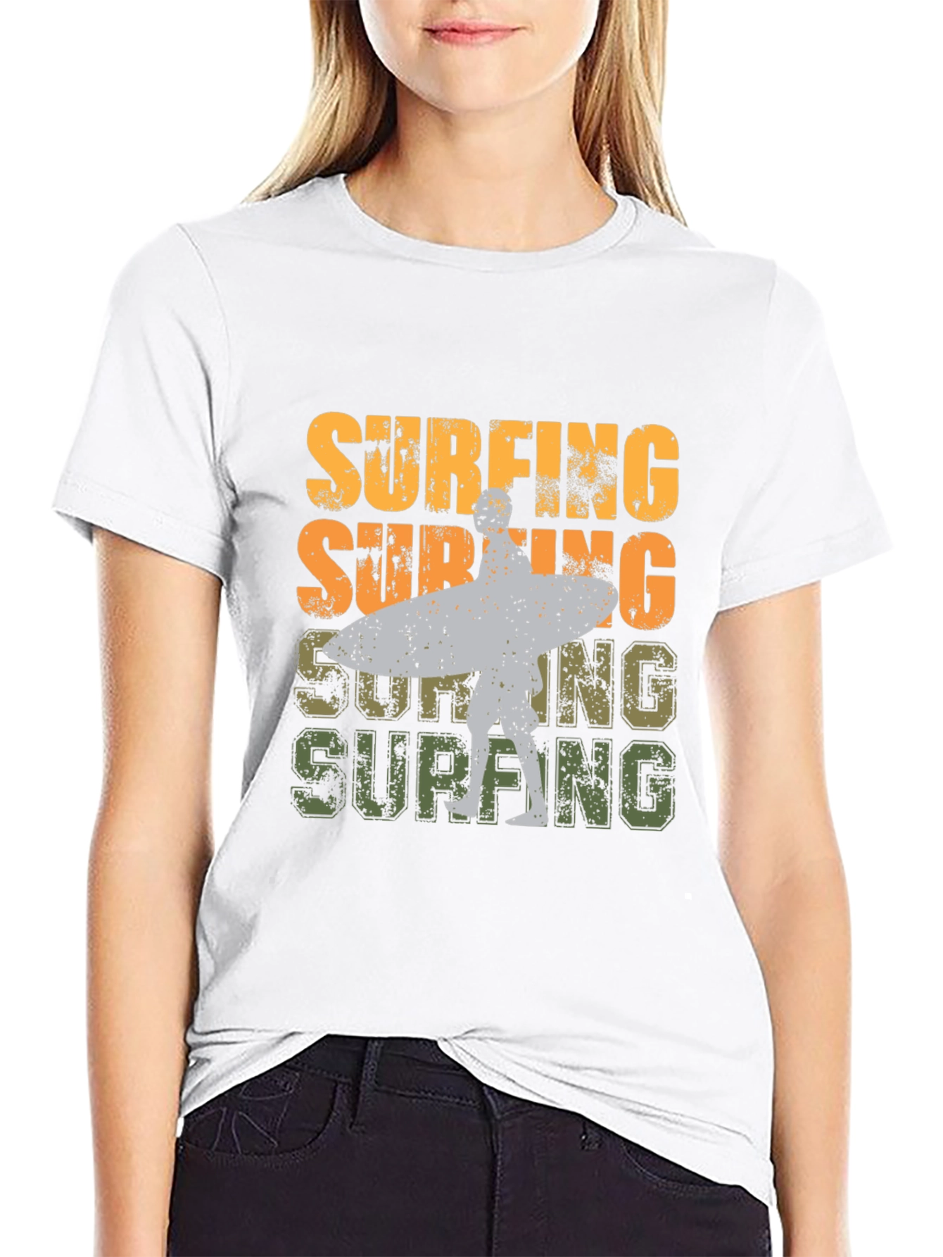 Black Retro Surfing Graphic Tee view 9