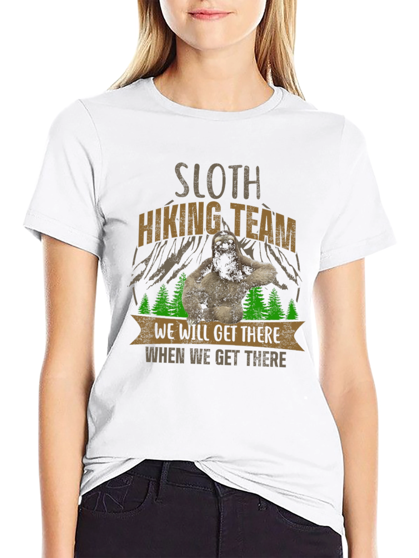 Black Sloth Hiking Team Tee - Funny Adventure Shirt view 9