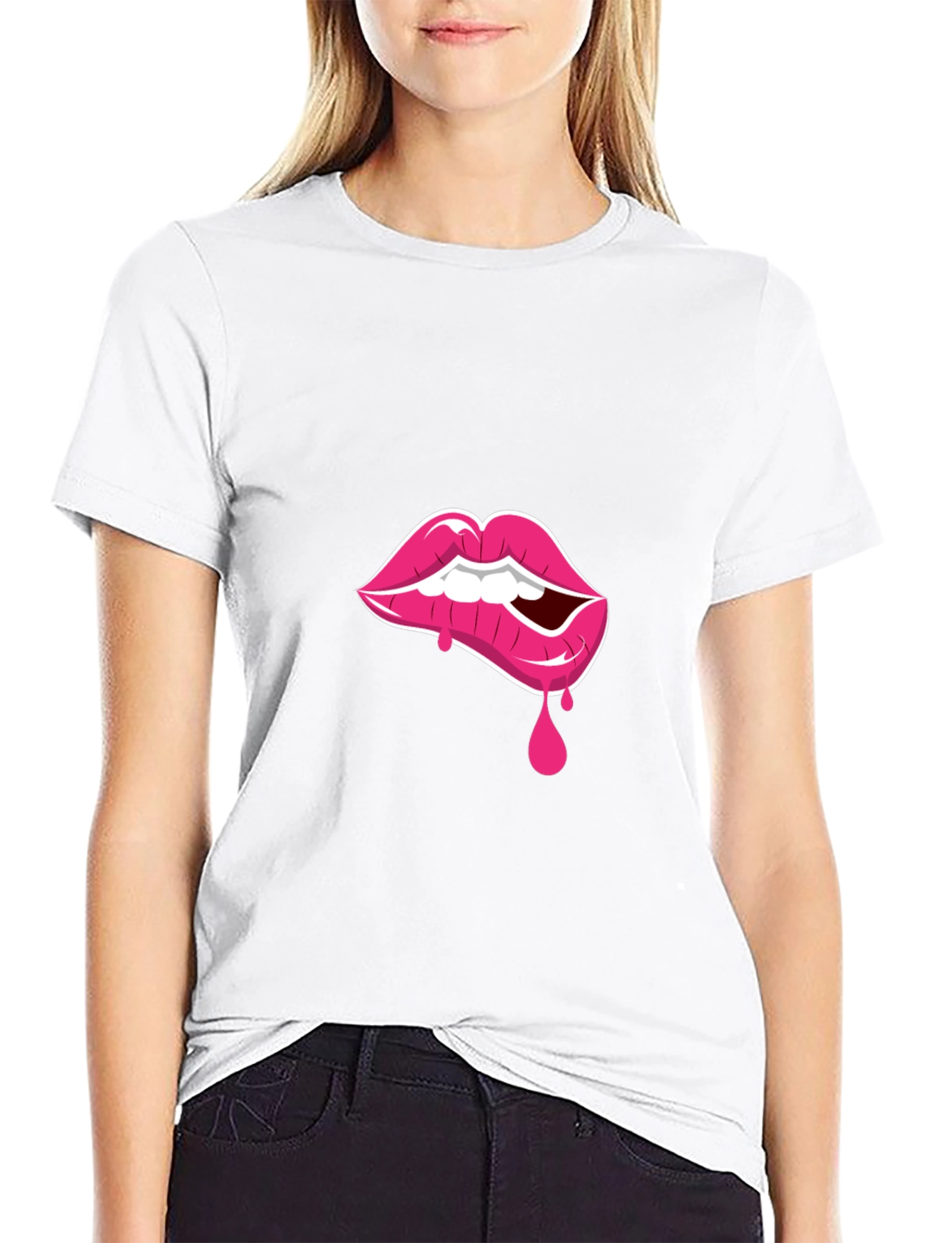 Black Lip Bite Graphic Tee - Black T-Shirt view 9