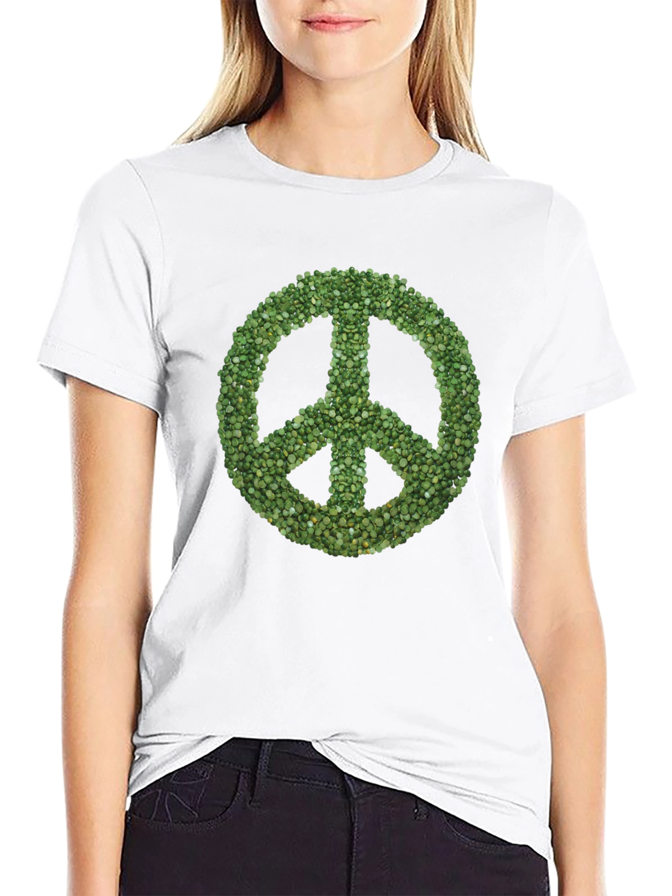 Black Peace Sign T-Shirt - Green Seeds view 9