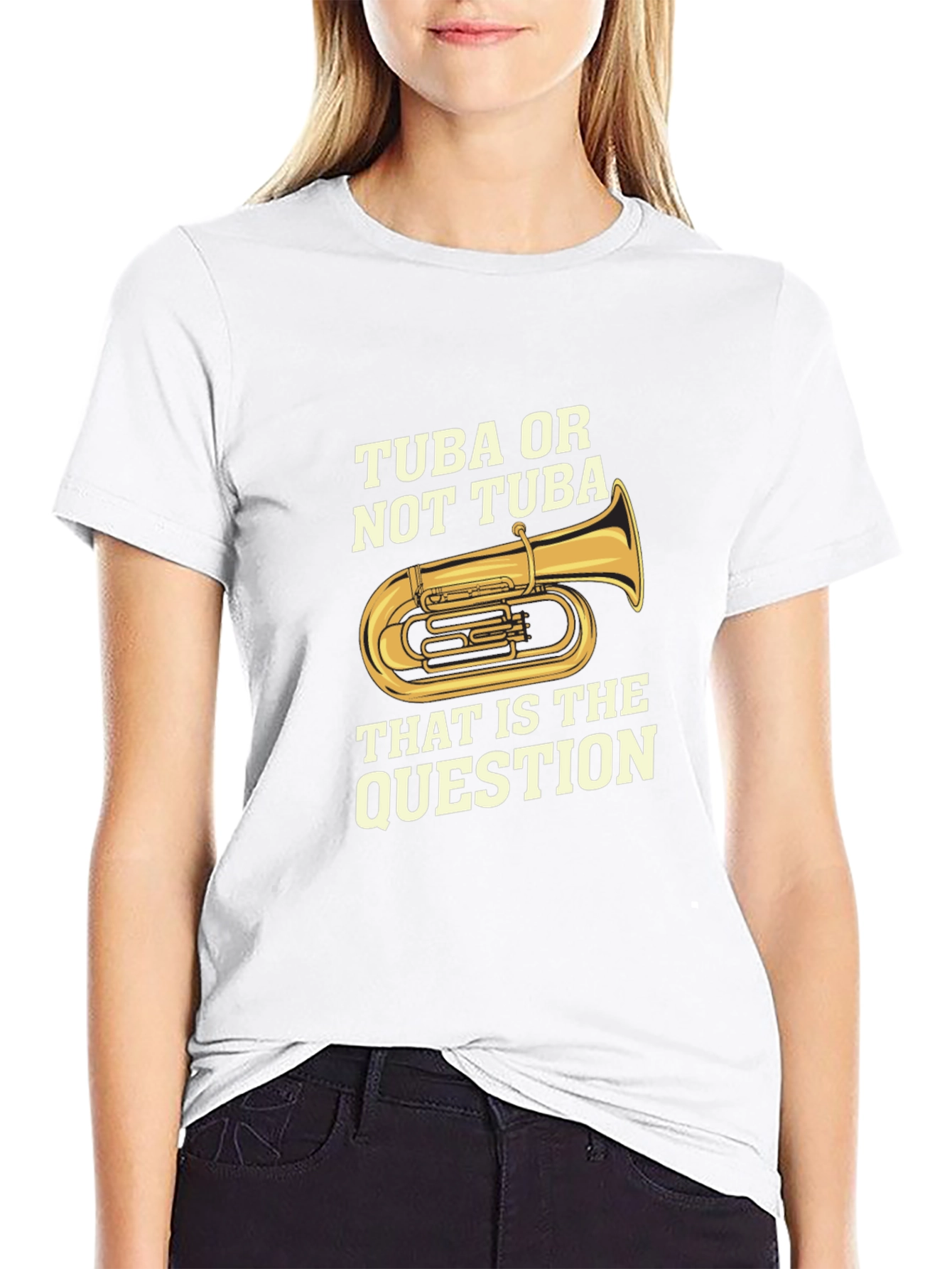 Black Tuba or Not Tuba Funny Musician T-Shirt view 9
