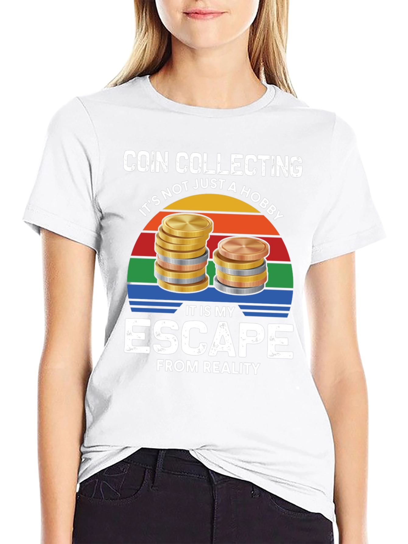 Black Coin Collecting Hobby T-Shirt view 9