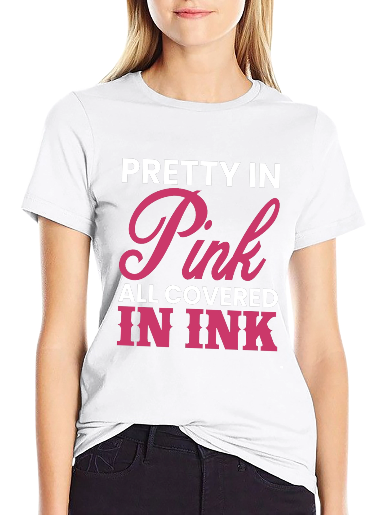 Black Pretty In Pink Tattoo Lover Tee view 9