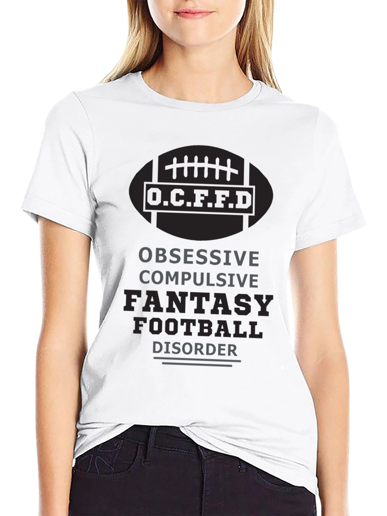 Black Fantasy Football Disorder T-Shirt: Obsessive & Fun! view 9