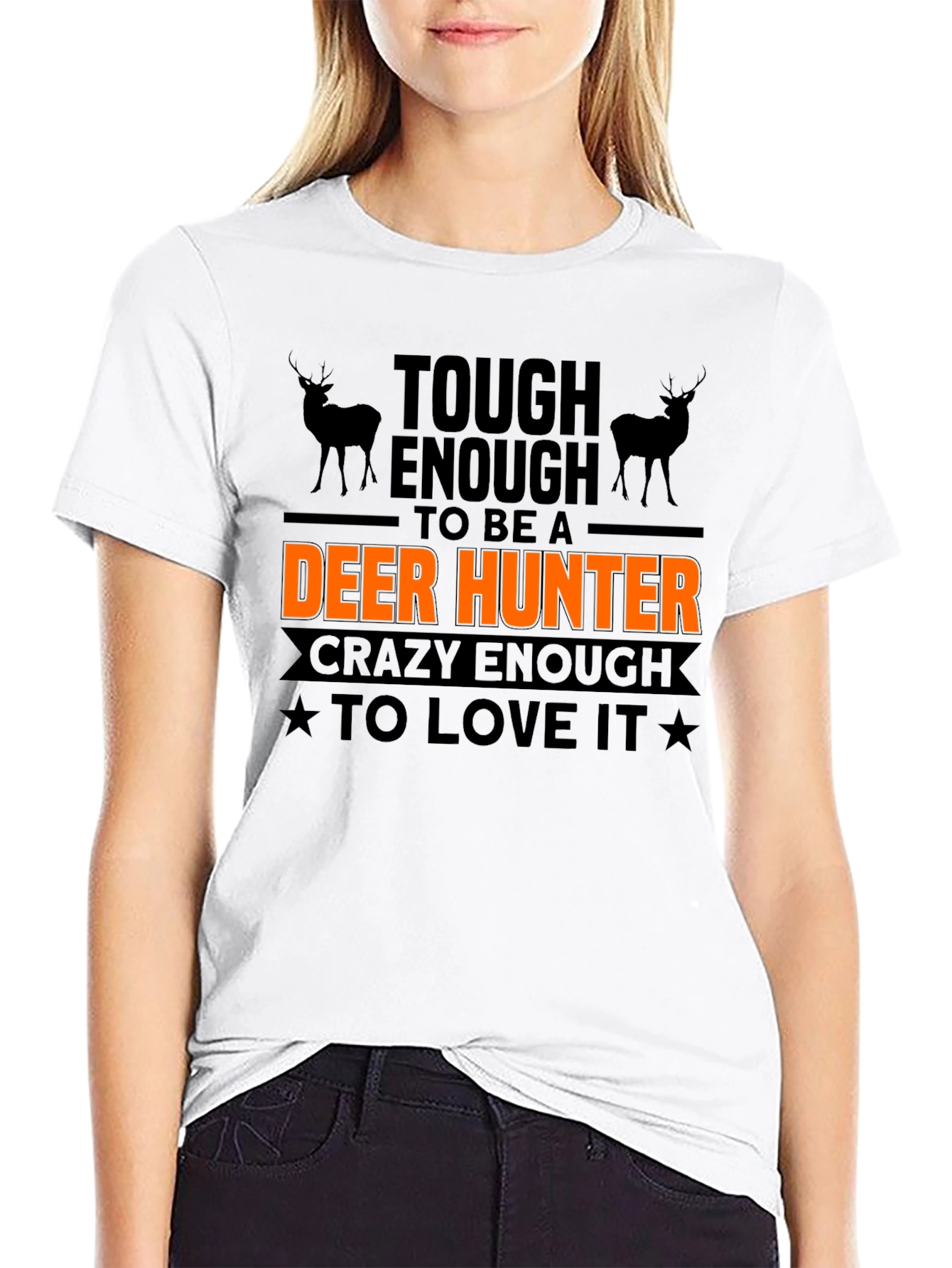 Black Tough Enough Deer Hunter T-Shirt view 9