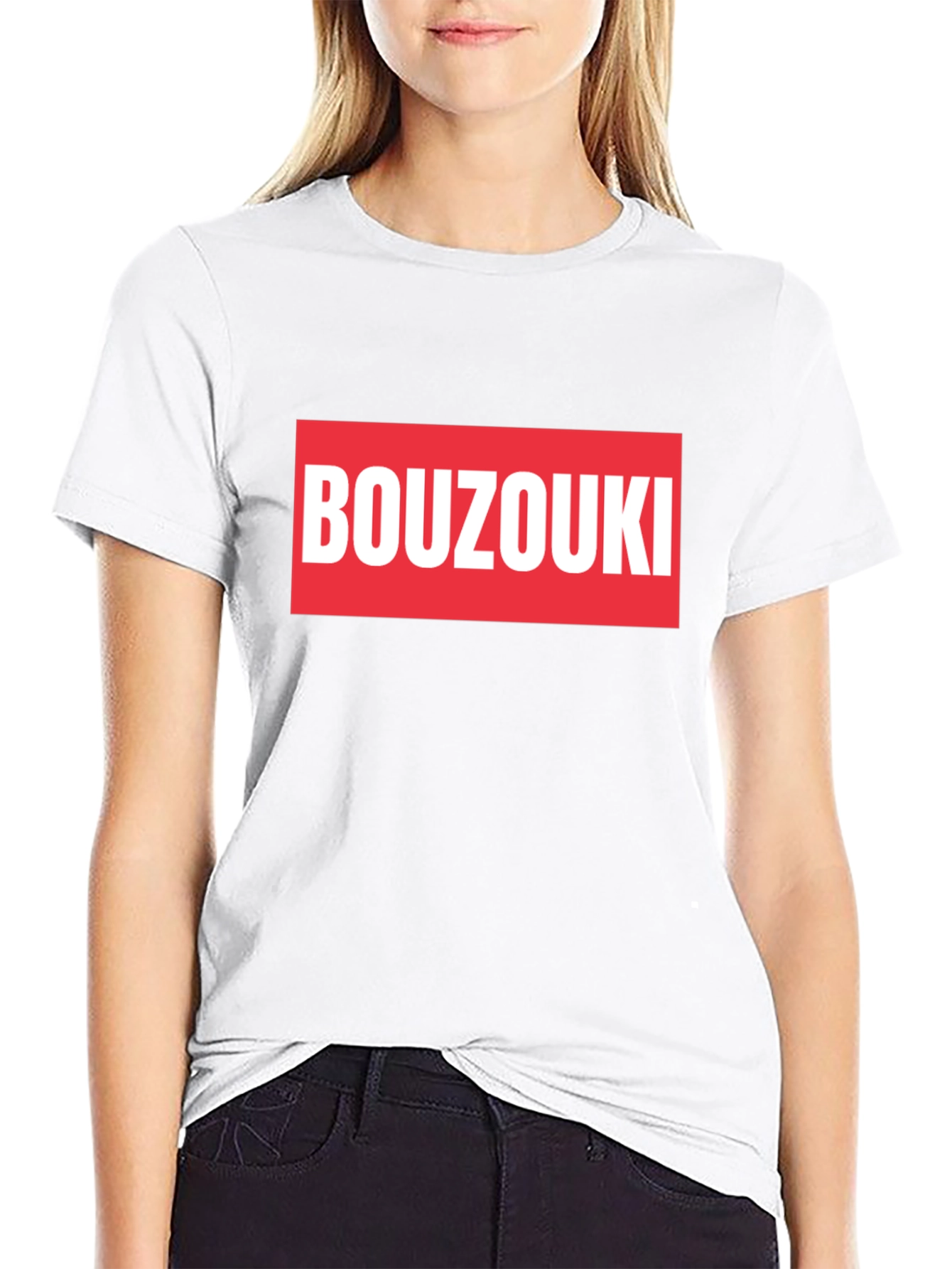 Black Bouzouki T-Shirt - Black Cotton Tee view 9