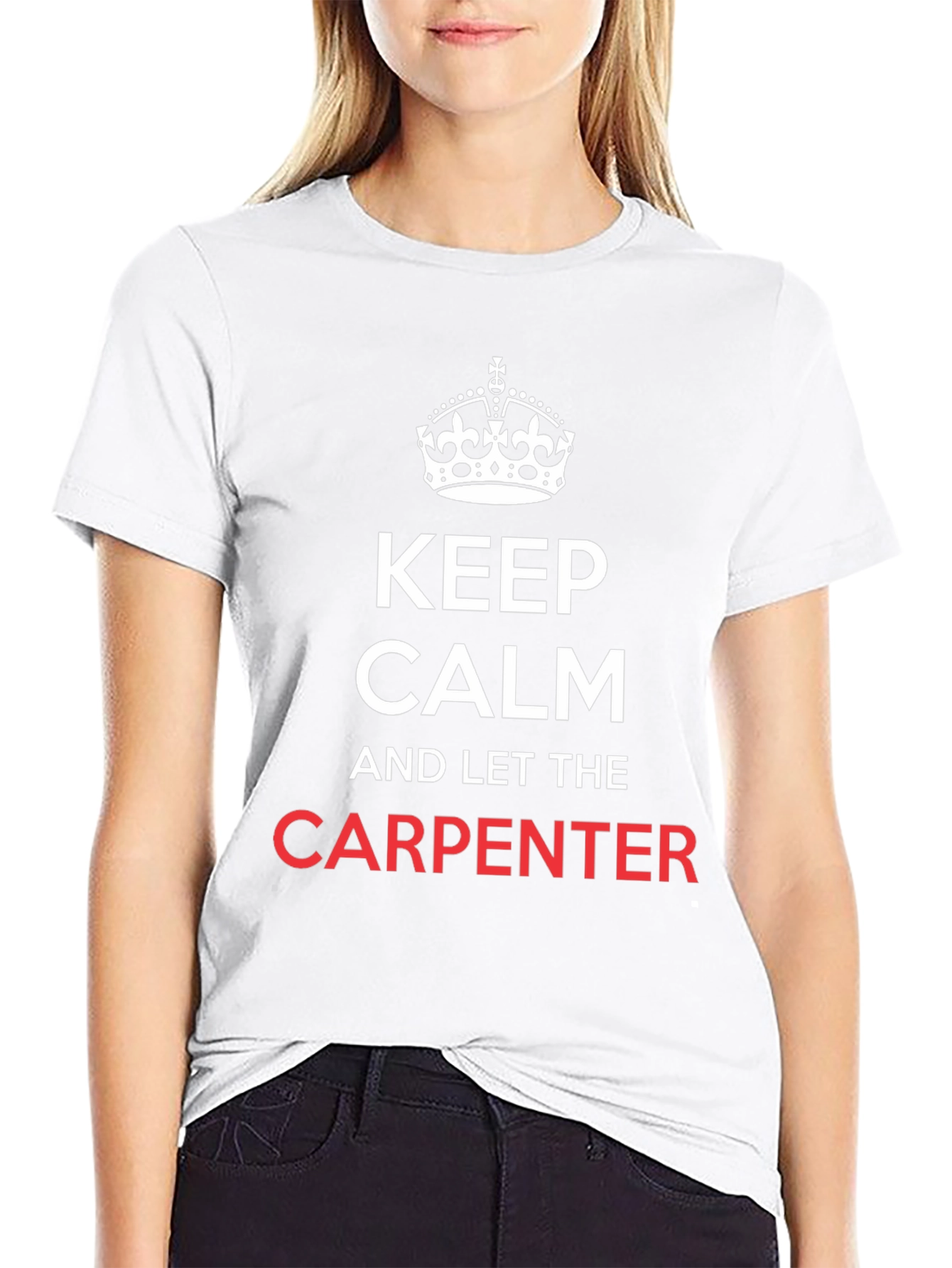 Black Keep Calm and Let The Carpenter T-Shirt view 9