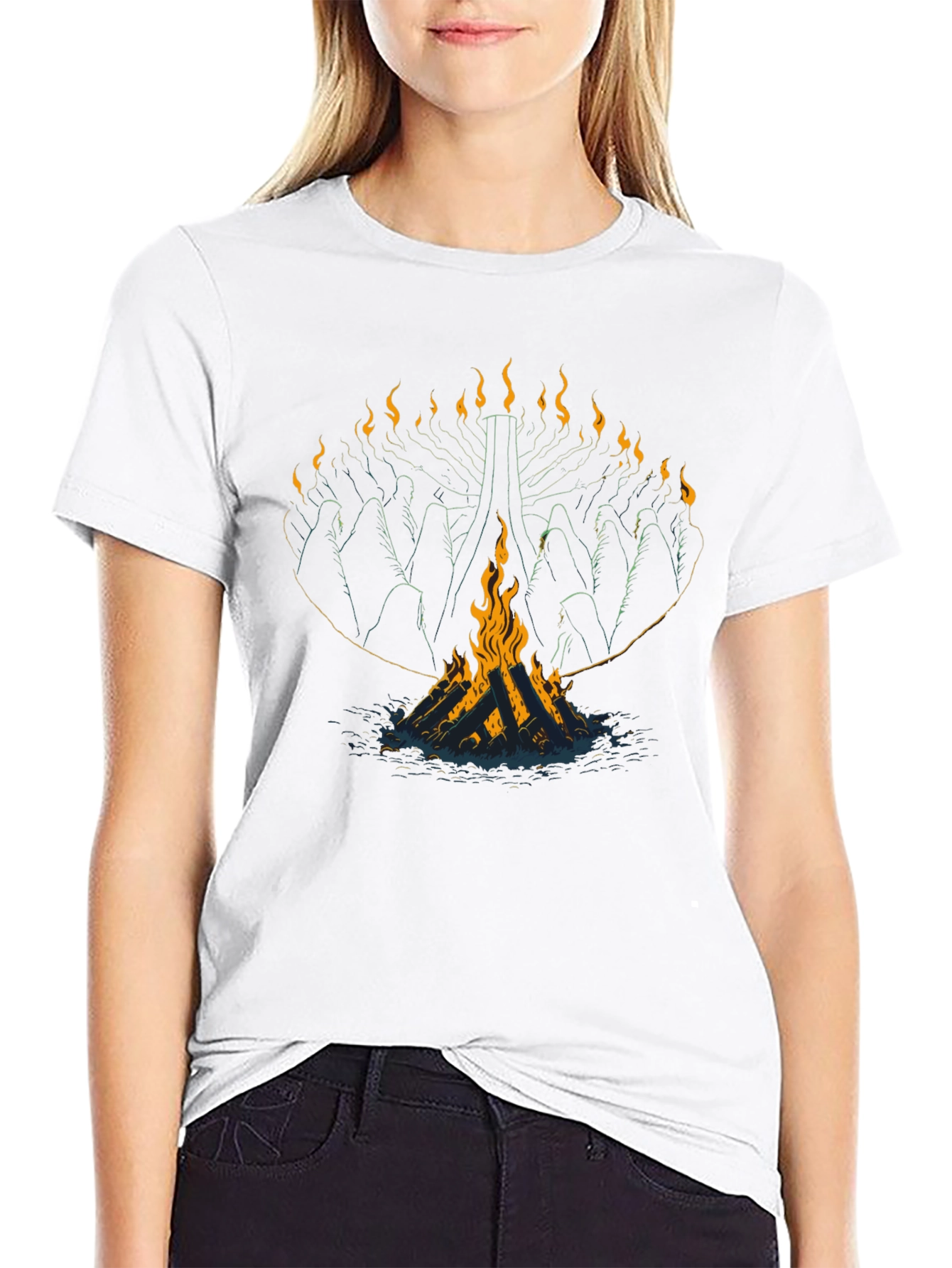 Black Mystic Fire T-Shirt: Unique Graphic Tee view 9