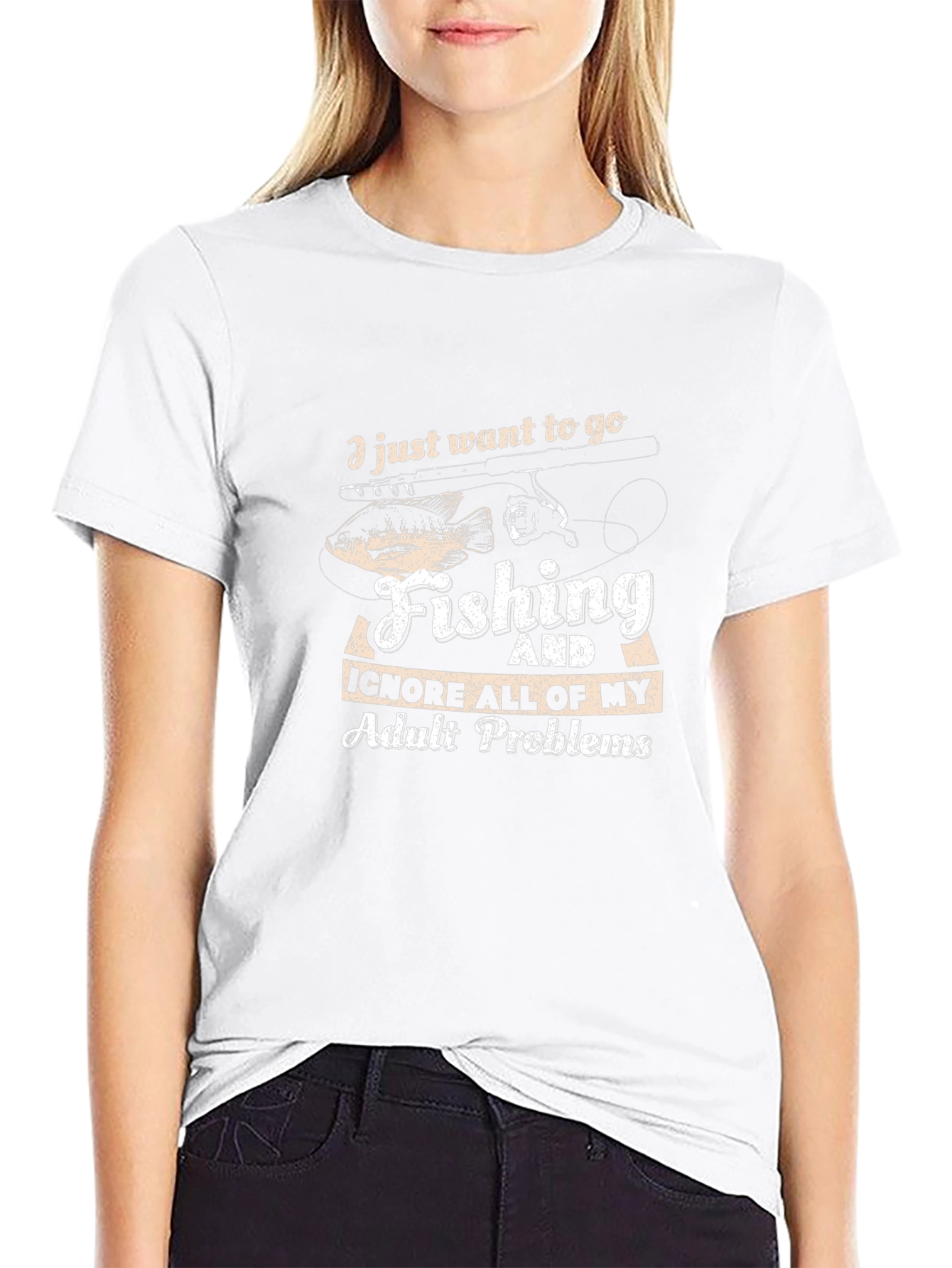 Black Fishing T-Shirt: Ignore Adult Problems view 9