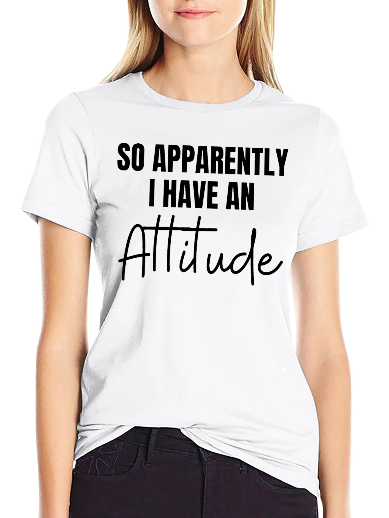 Black Attitude Black T-Shirt - Funny Slogan Tee view 9