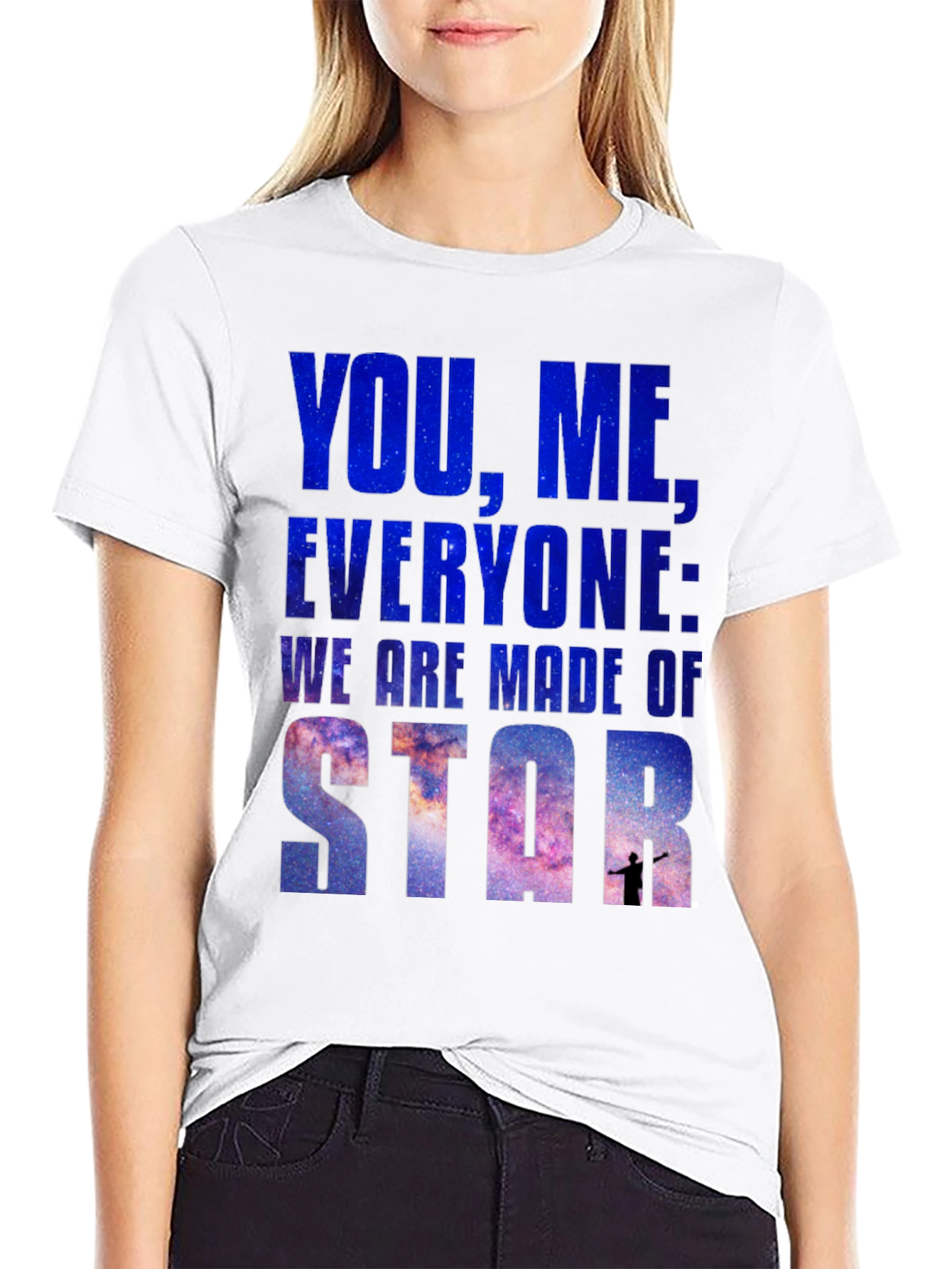 Black Cosmic T-Shirt: You, Me, Everyone - Star Stuff Tee view 9