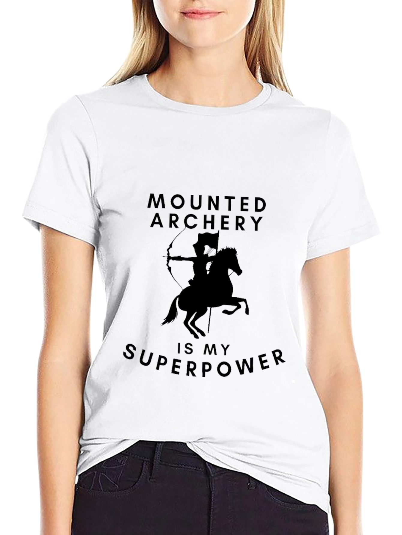 Black Mounted Archery is My Superpower T-Shirt view 9