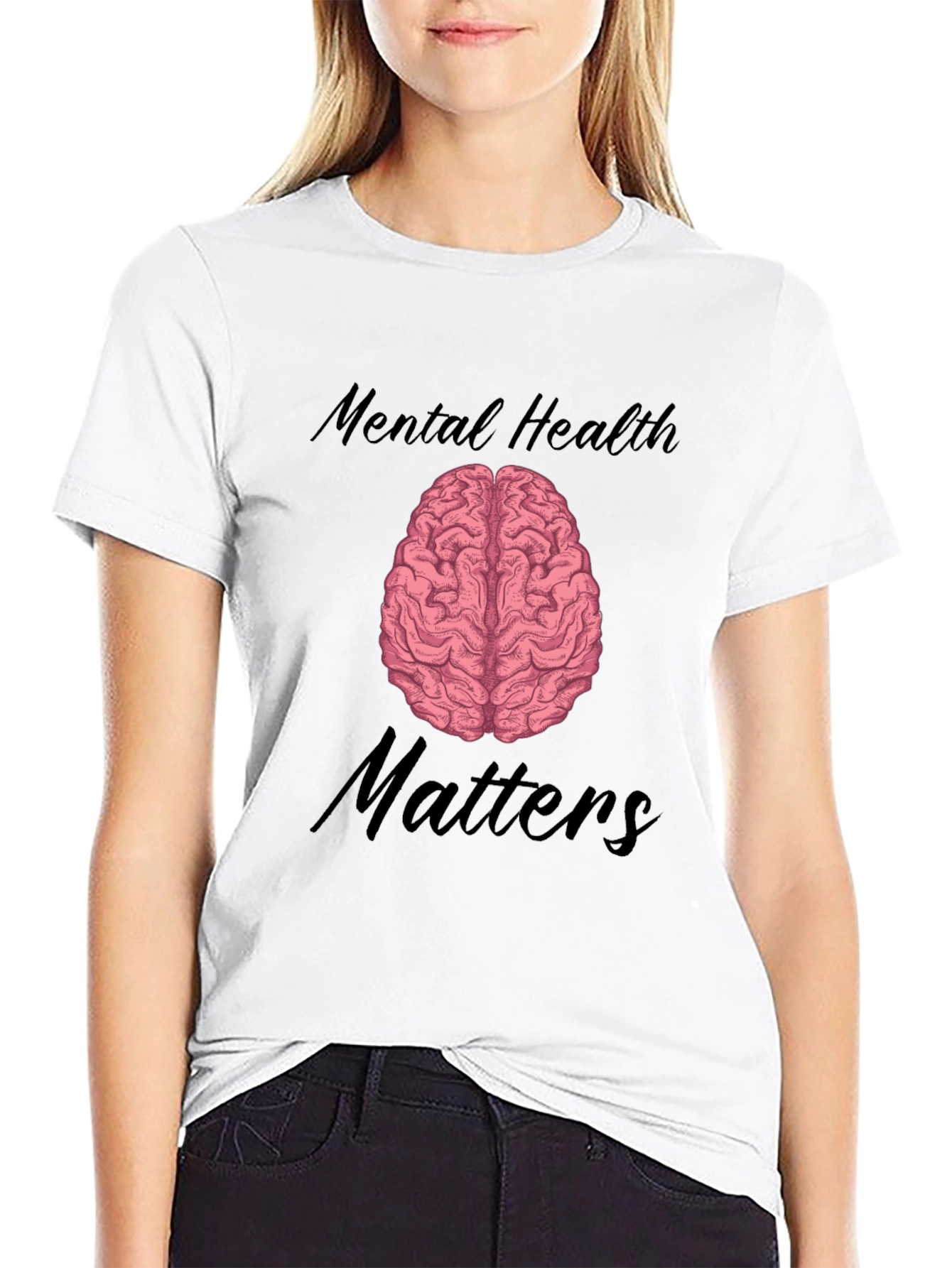 Black Mental Health Matters T-Shirt Brain Graphic view 9