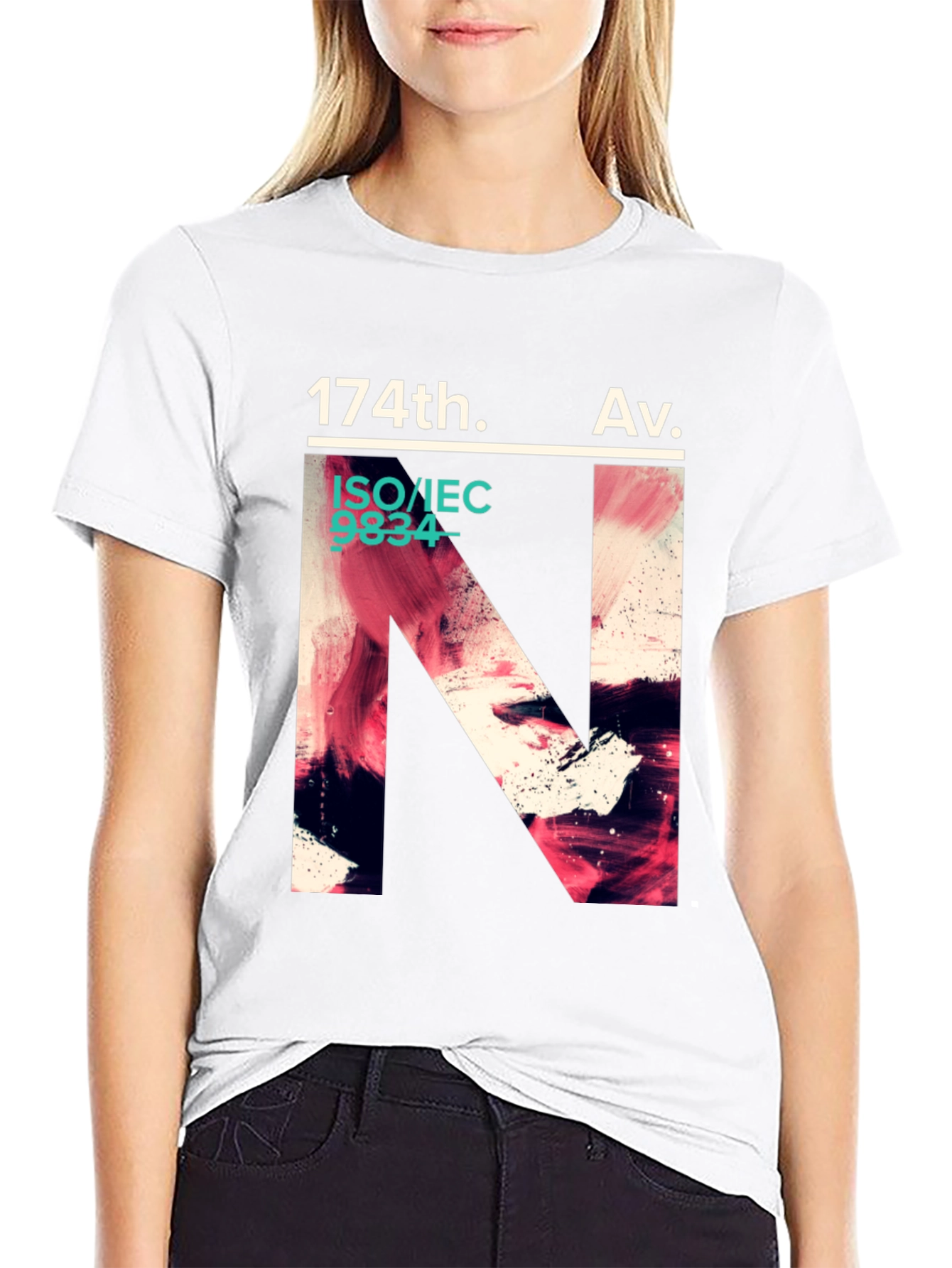 Black 174th Av. Graphic T-Shirt - Modern Artistic Design view 9