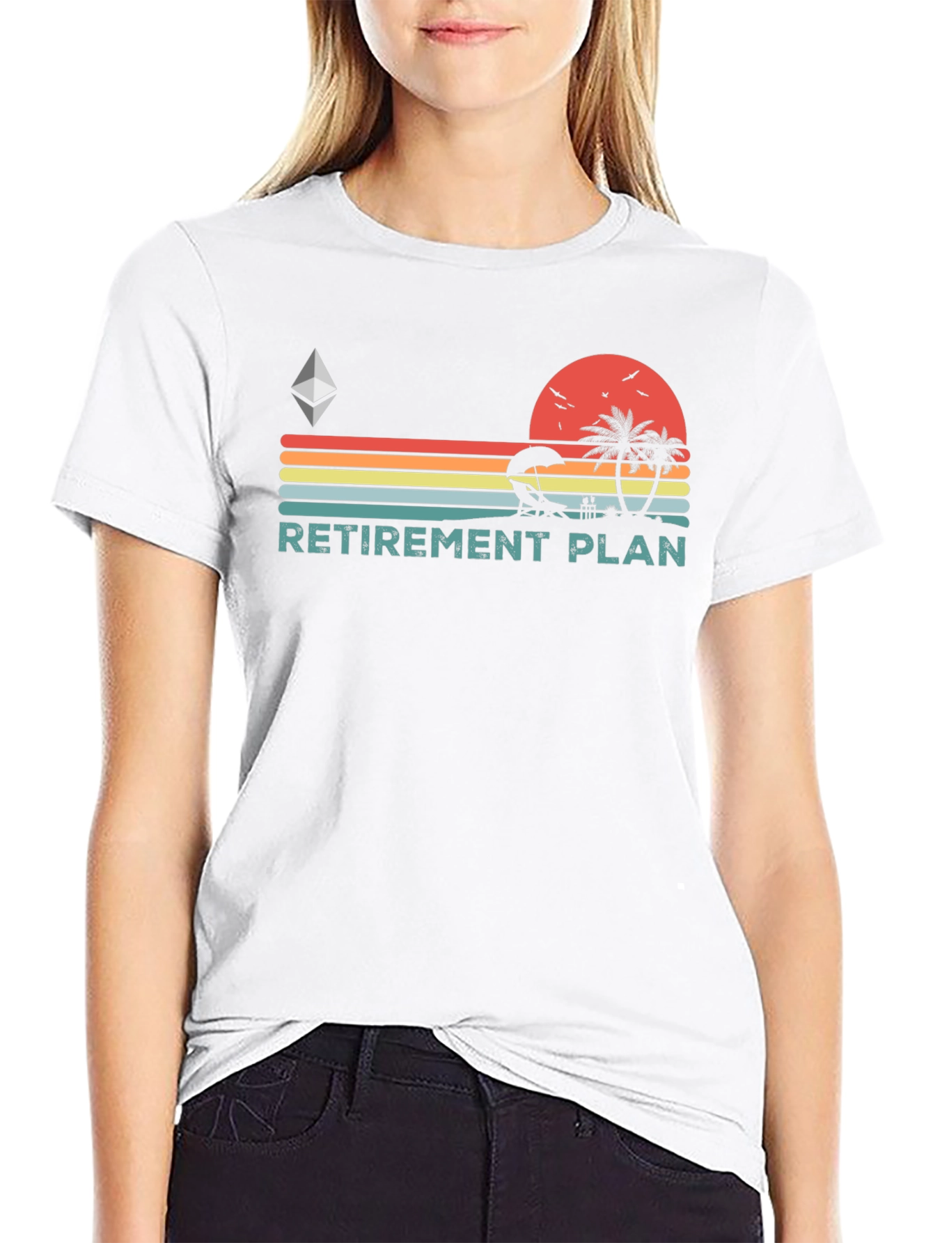 Retirement Plan T-Shirt - Beach Sunset Design - 9