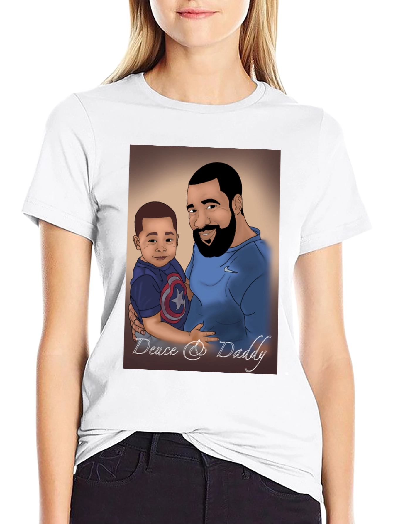 Black Deuce & Daddy Cartoon T-Shirt view 9