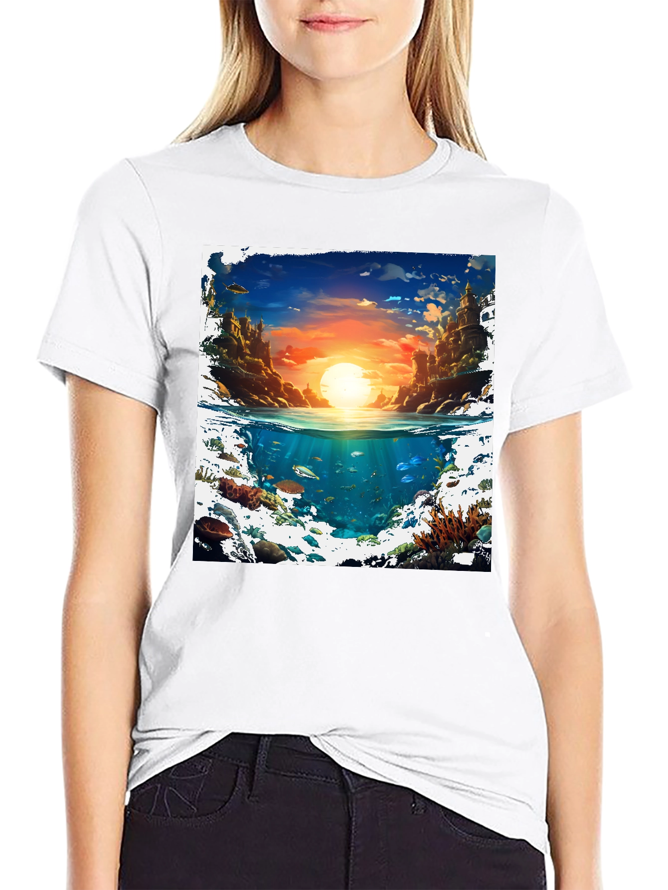 Ocean & Sky Graphic Tee - Unique Design! - 9