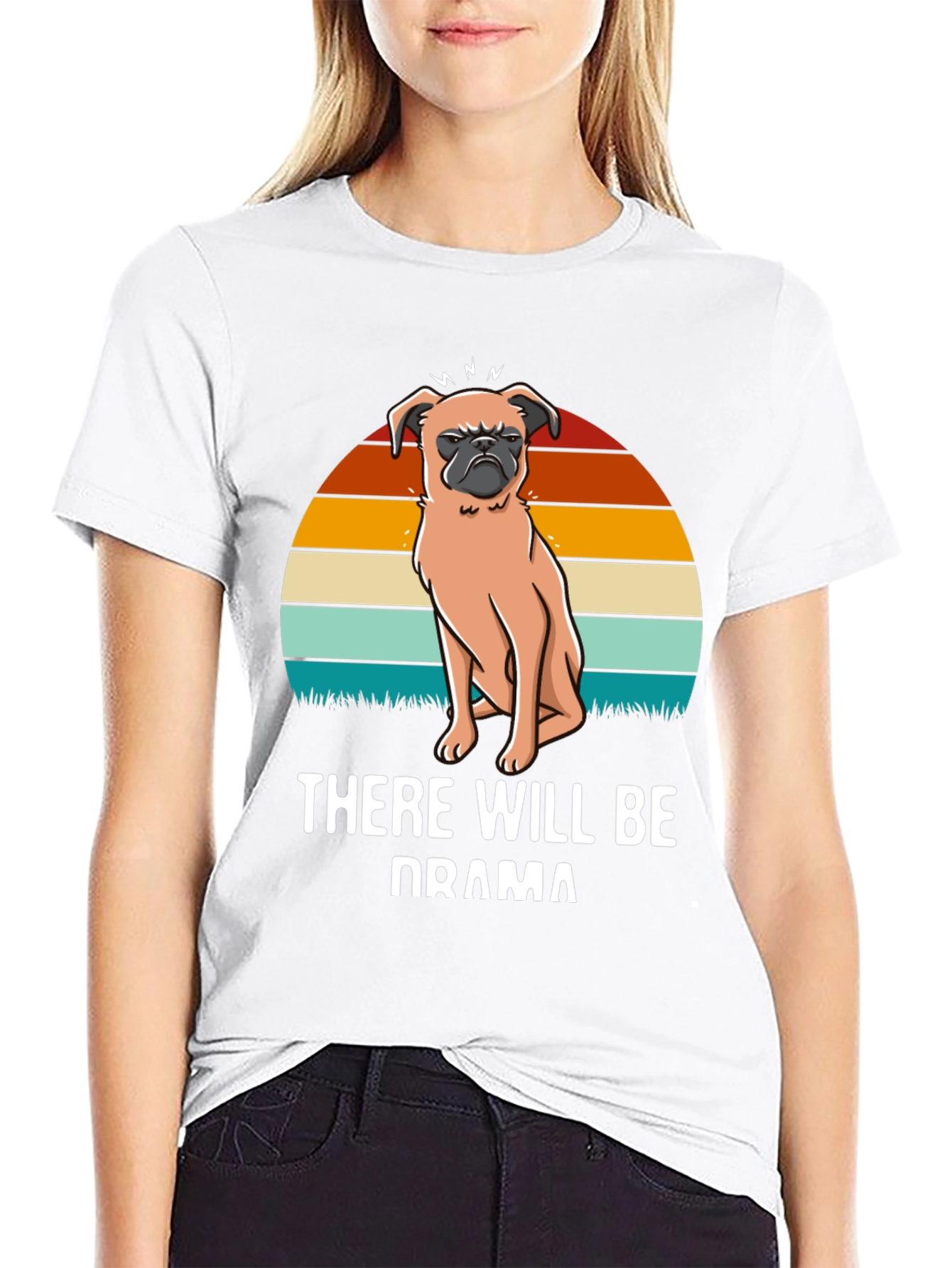 Black Drama Pug Graphic Tee - Unisex Black T-Shirt view 9