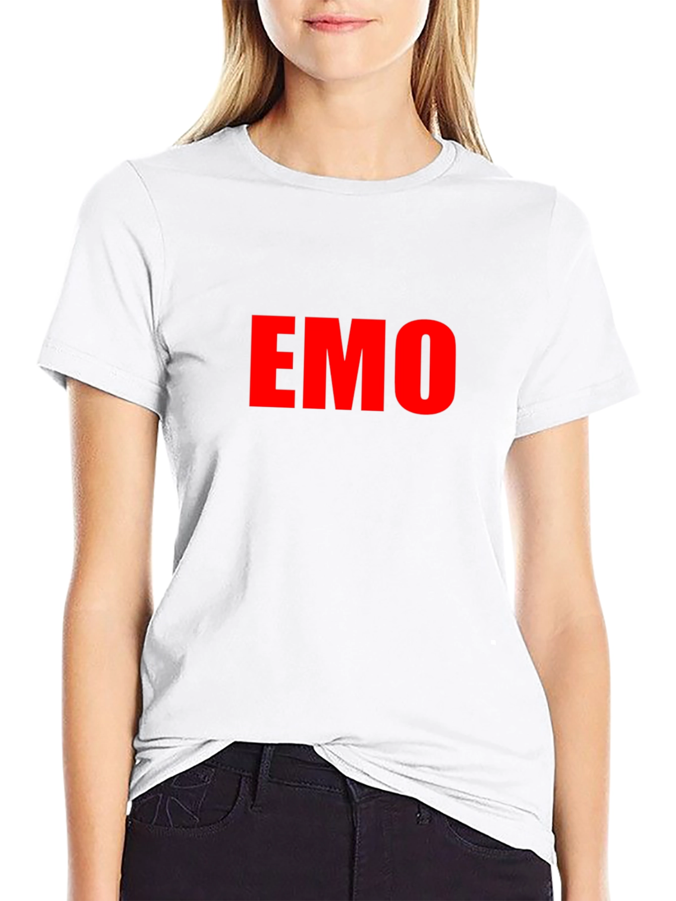 Black Emo Tee - Red Lettering Black T-Shirt view 9