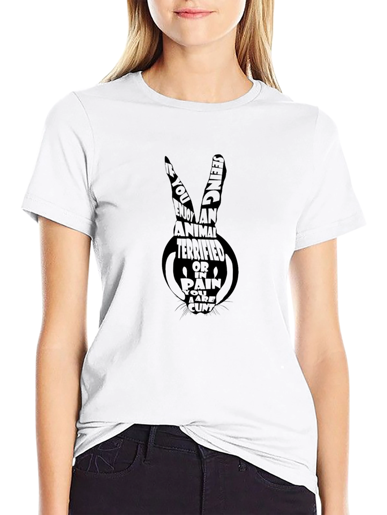 Black Rabbit Graphic Tee - Edgy Statement T-Shirt view 9