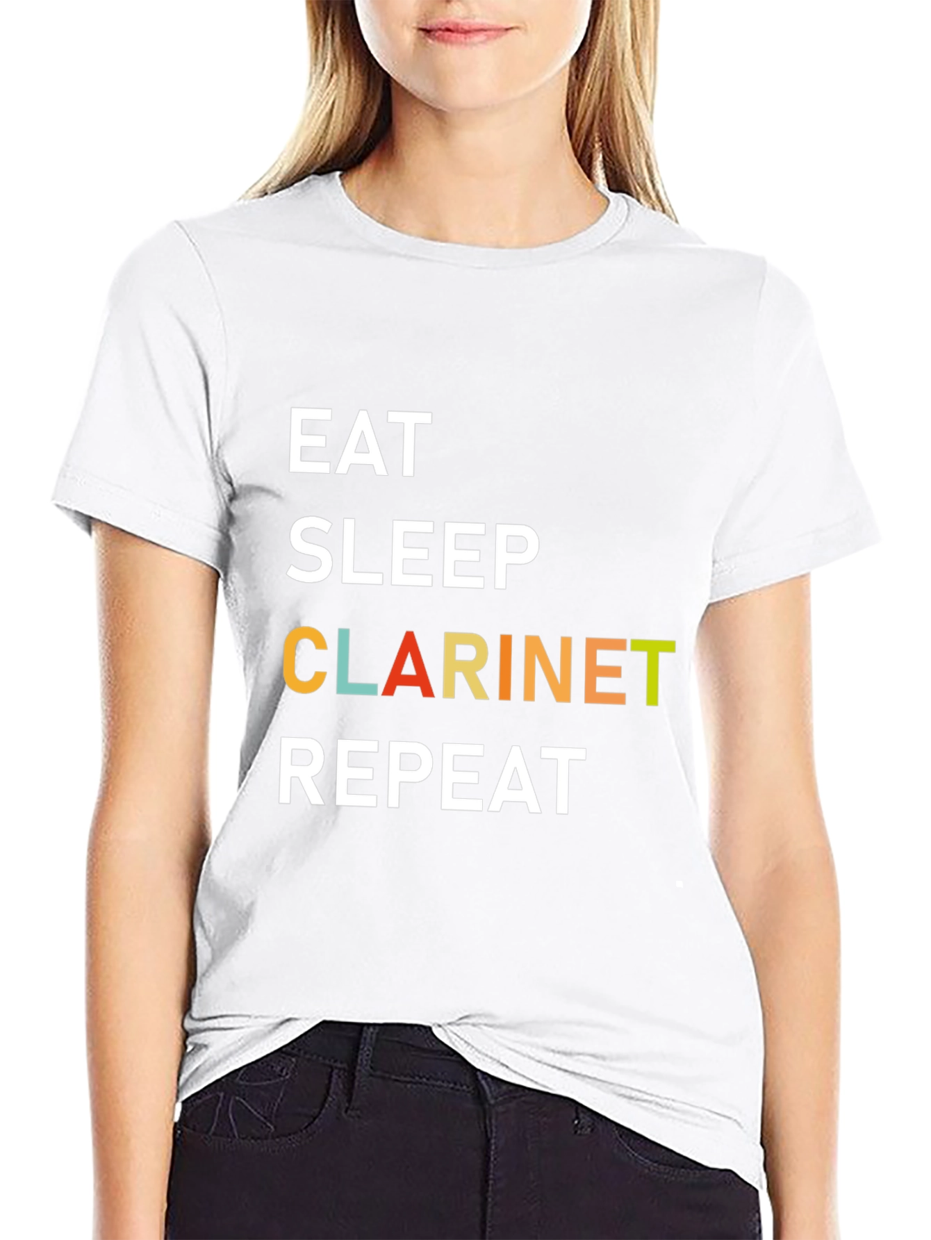 Black Eat Sleep Clarinet Repeat T-Shirt view 9