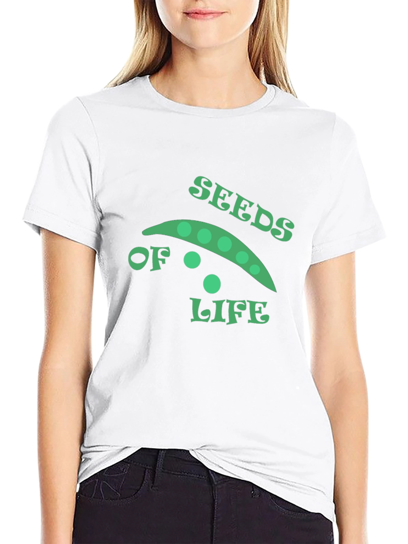 Black Seeds of Life Graphic Tee - Black Cotton view 9
