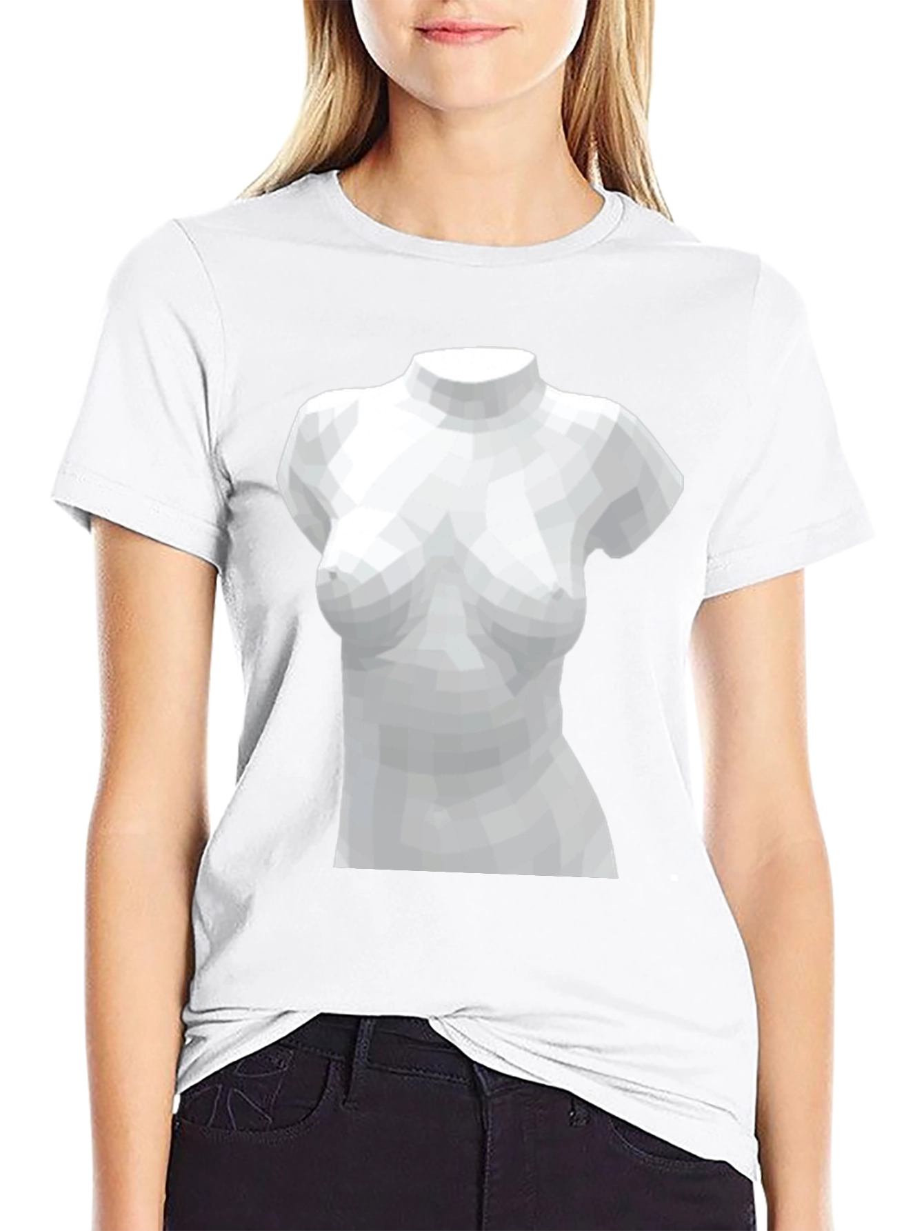 Black Geometric Torso Graphic Tee - Black view 9