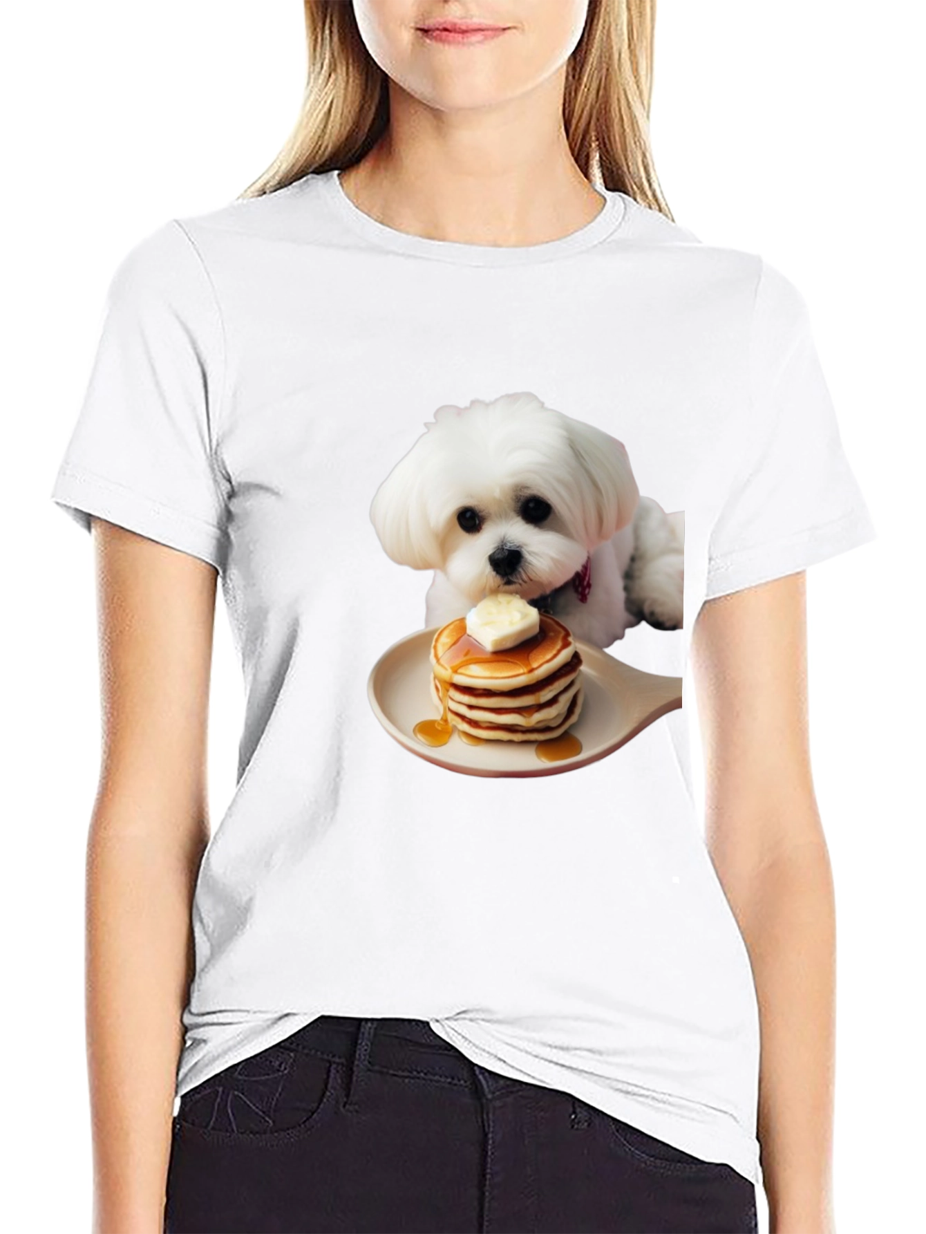 Dog and Pancakes Black T-Shirt - Foodie Pup Apparel - 9