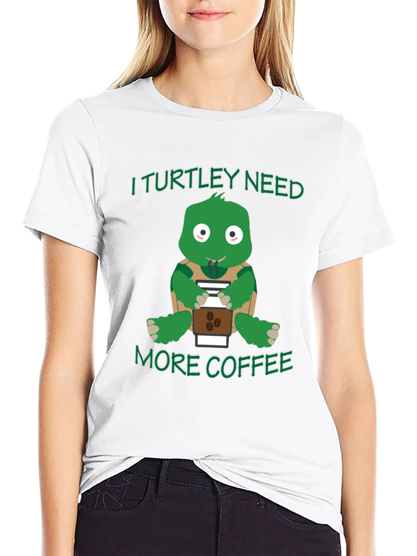 Black I Turtley Need More Coffee T-Shirt view 9