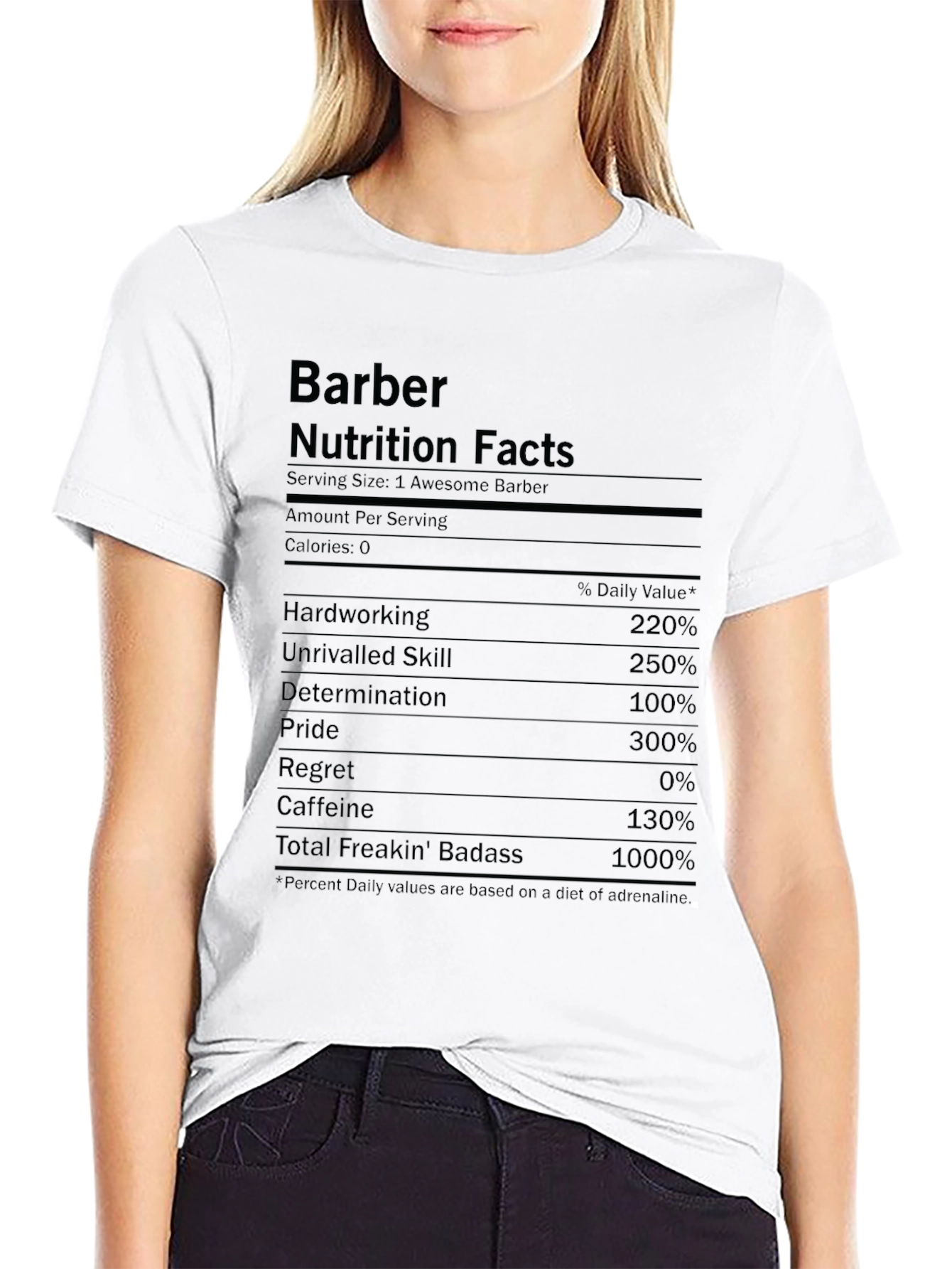 Black Barber Nutrition Facts T-Shirt Funny Barber Gift view 9
