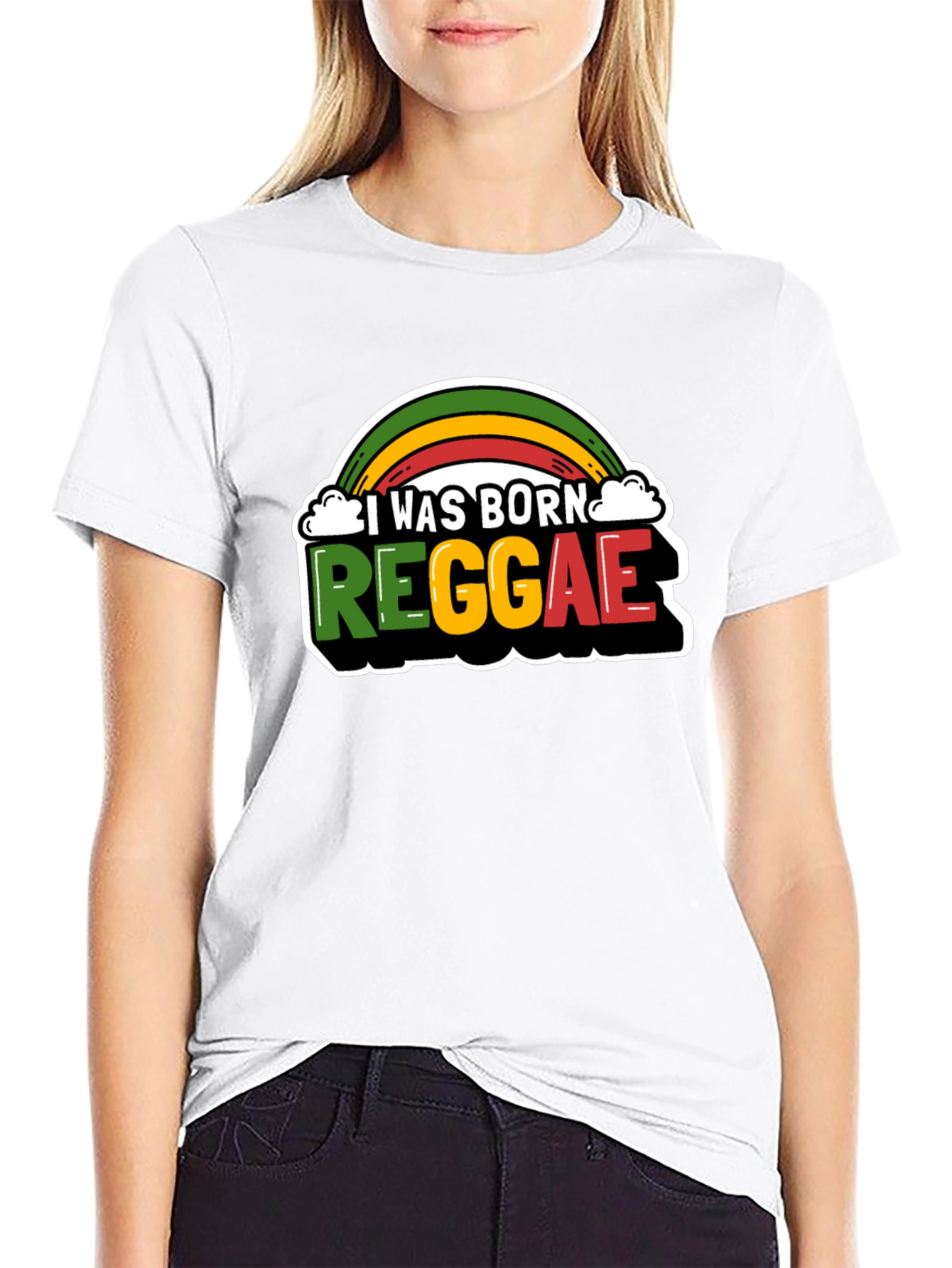Black I Was Born Reggae T-Shirt - Rasta Pride view 9