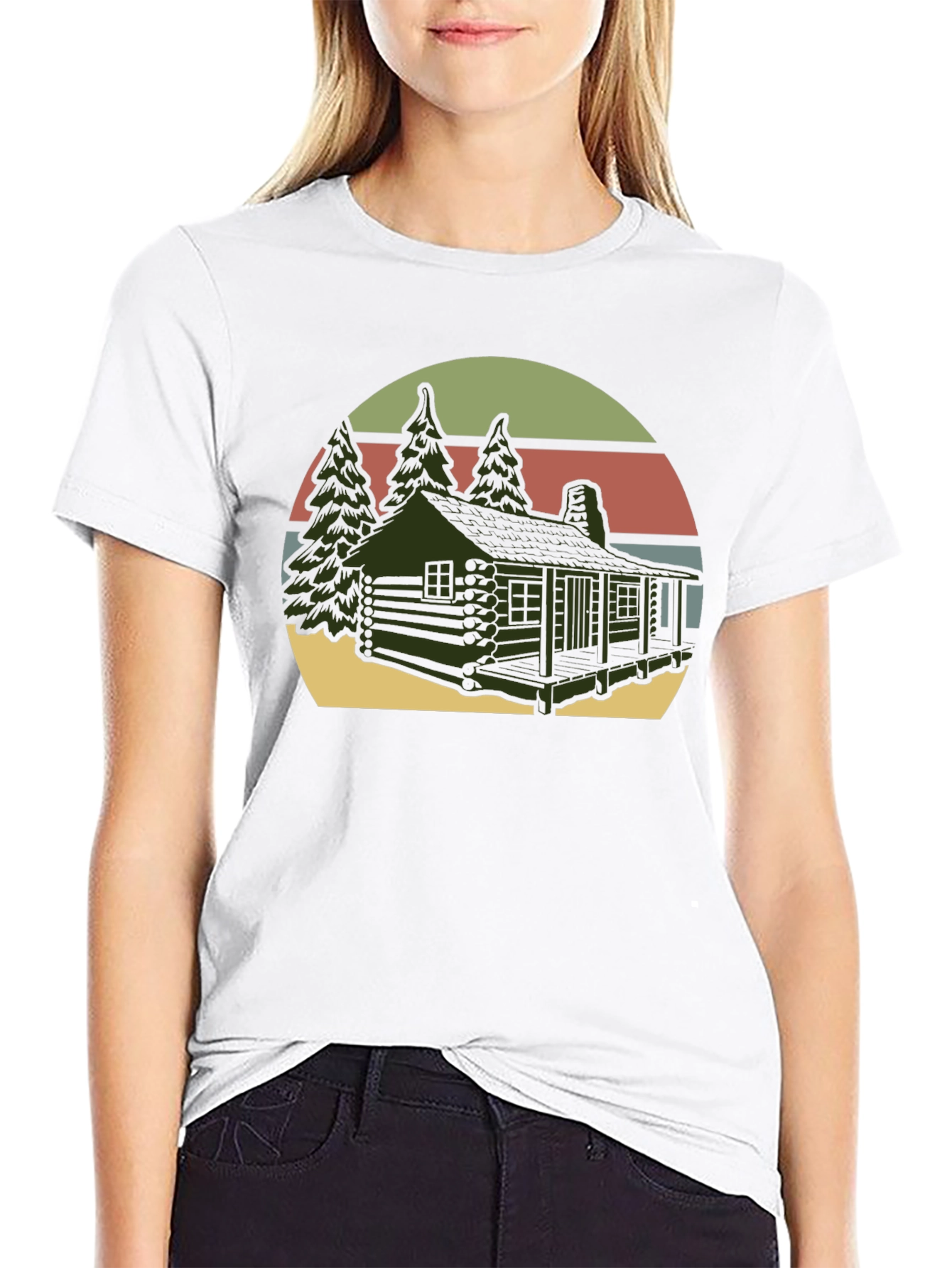 Black Cabin Retreat Graphic Tee view 9