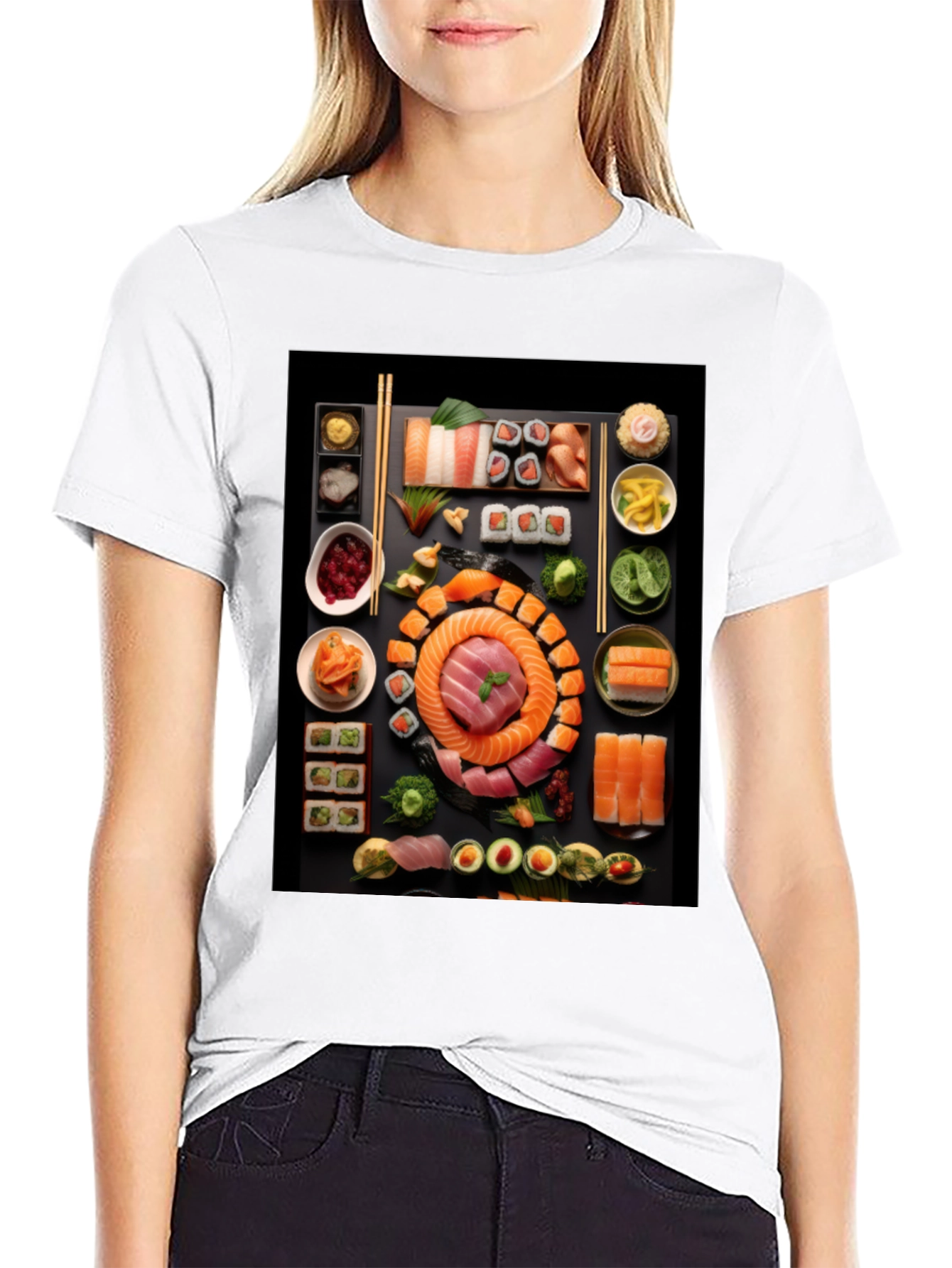 Black Sushi T-Shirt: Unique Foodie Fashion view 9