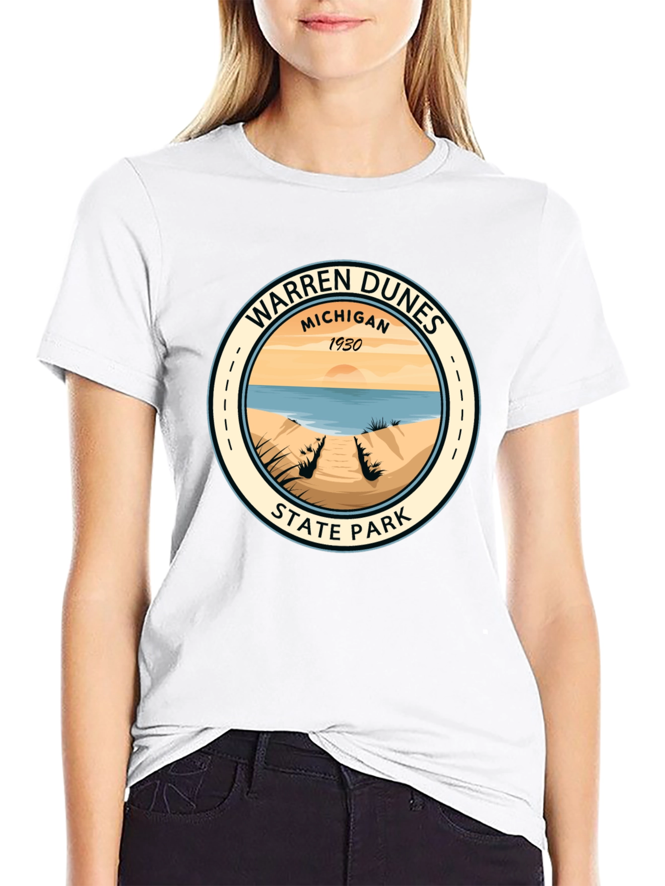 Black Warren Dunes State Park Black T-Shirt view 9