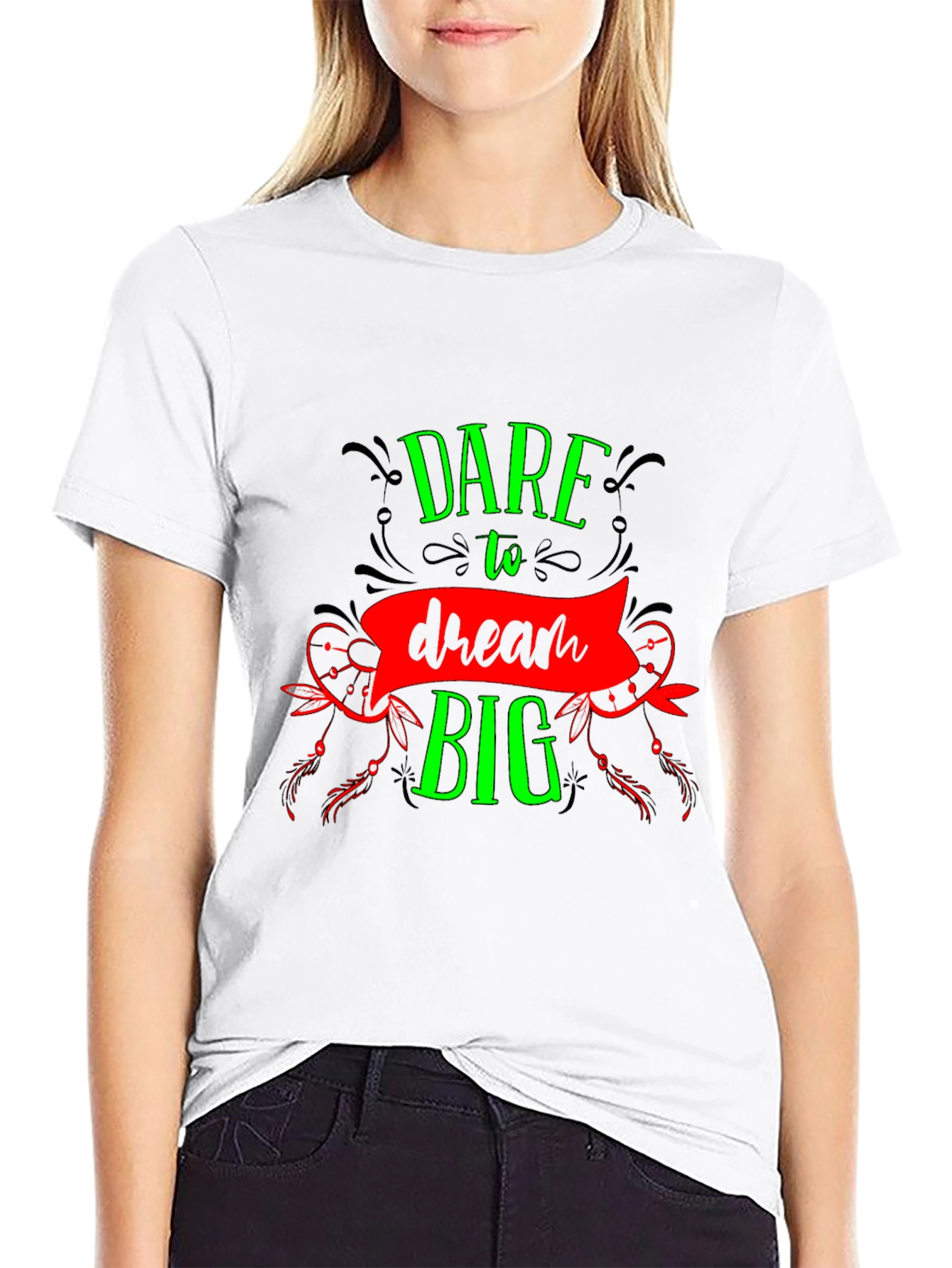 Black Dare to Dream Big Graphic Tee - Black view 9